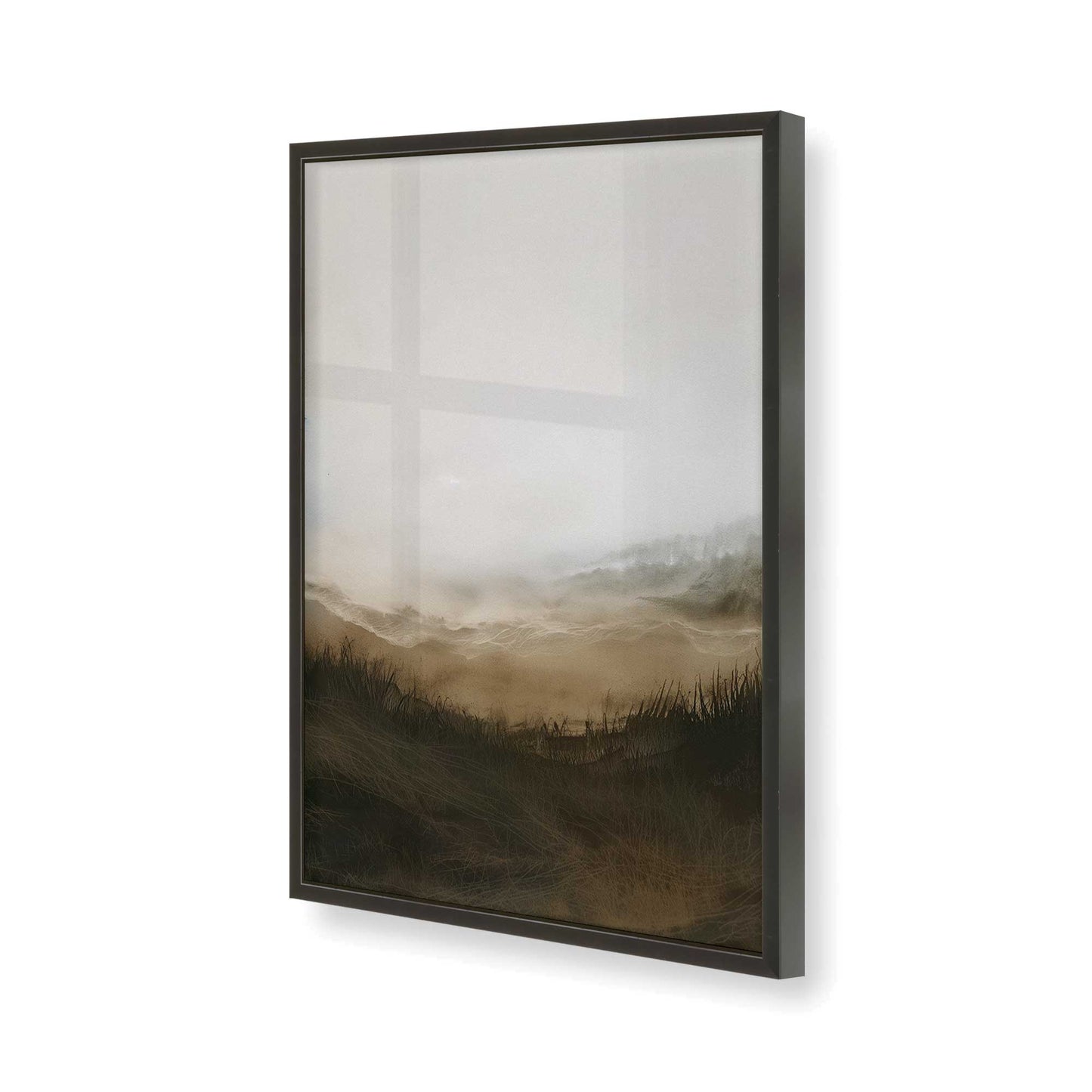 [Color:Satin Black], Picture of art in a Satin Black frame of the corner