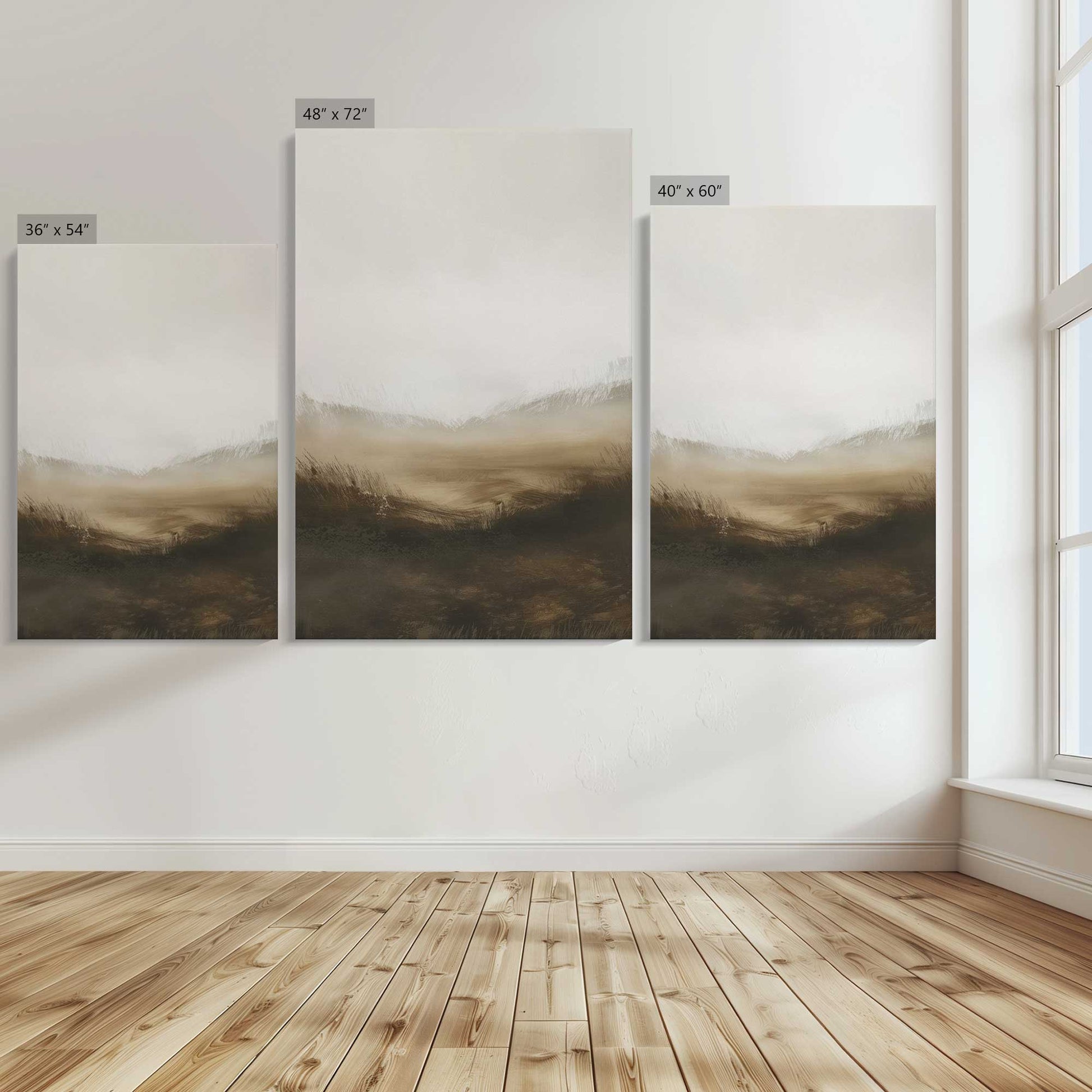[Color:Stretched Canvas], Image showing the size comparisons