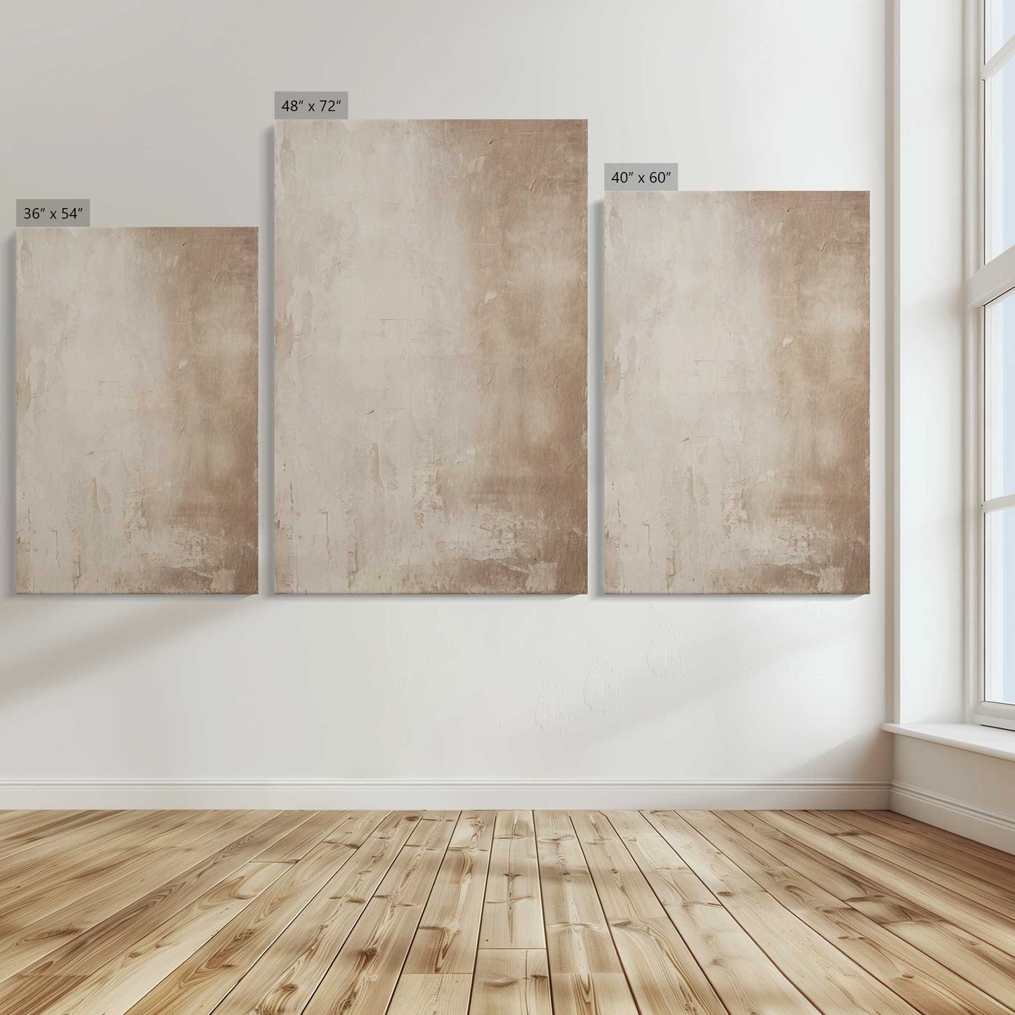 [Color:Stretched Canvas], Image showing the size comparisons