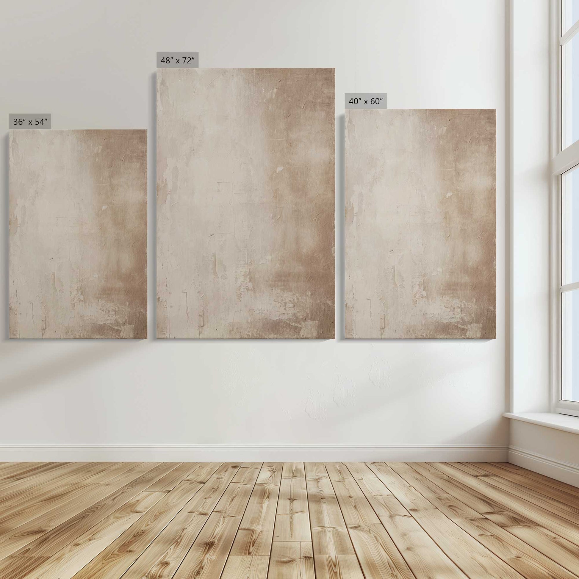 [Color:Stretched Canvas], Image showing the size comparisons