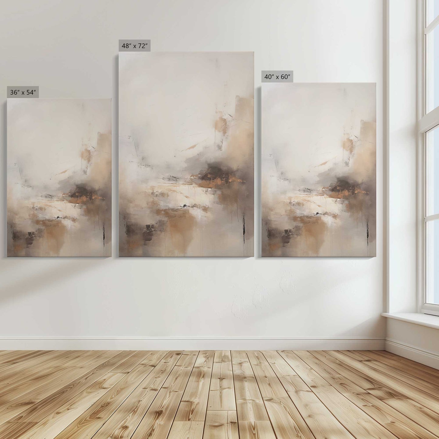 [Color:Stretched Canvas], Image showing the size comparisons