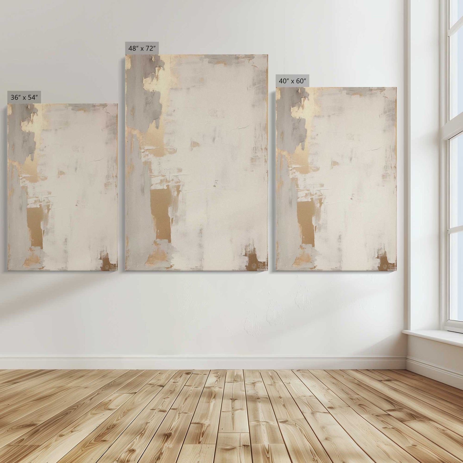 [Color:Stretched Canvas], Image showing the size comparisons