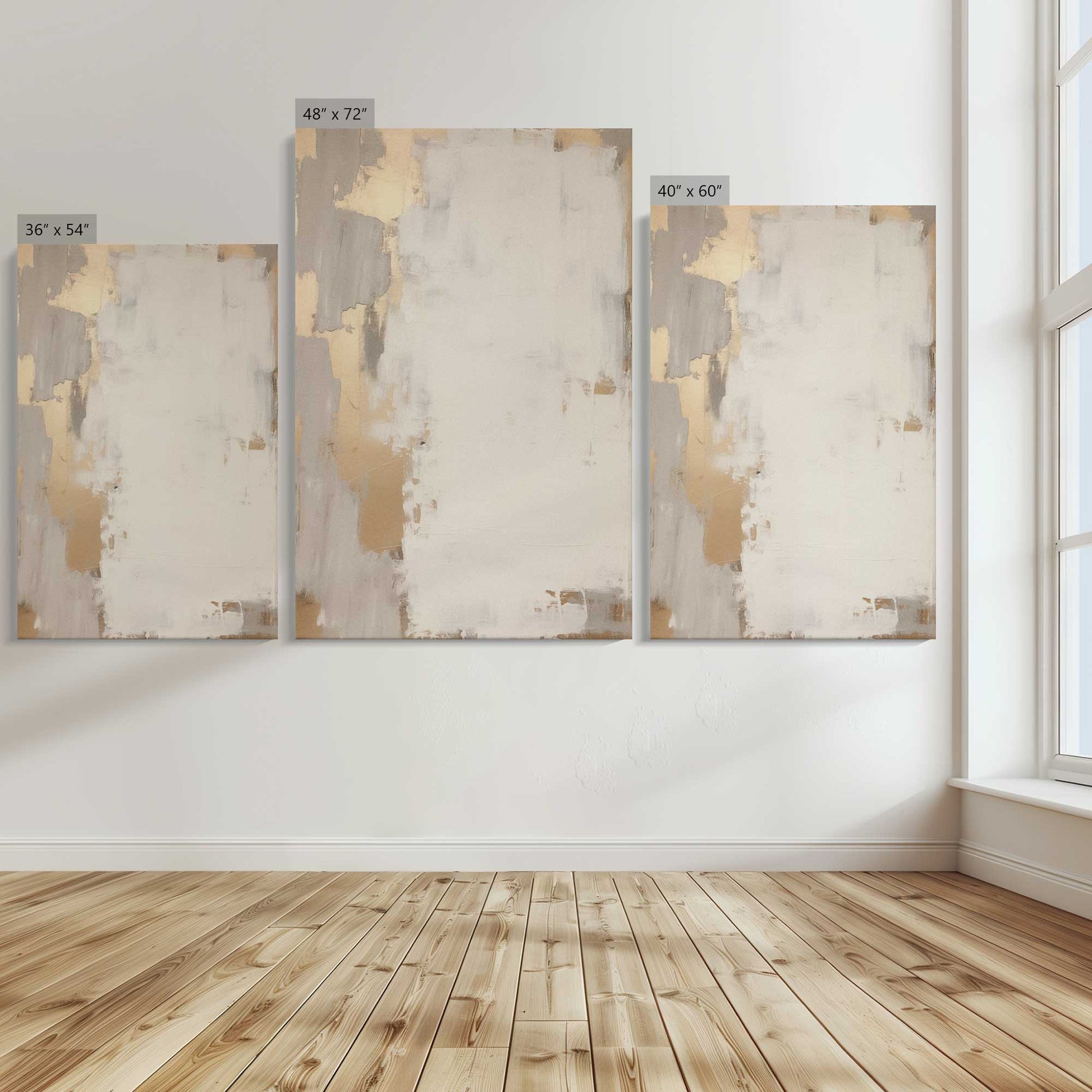 [Color:Stretched Canvas], Image showing the size comparisons