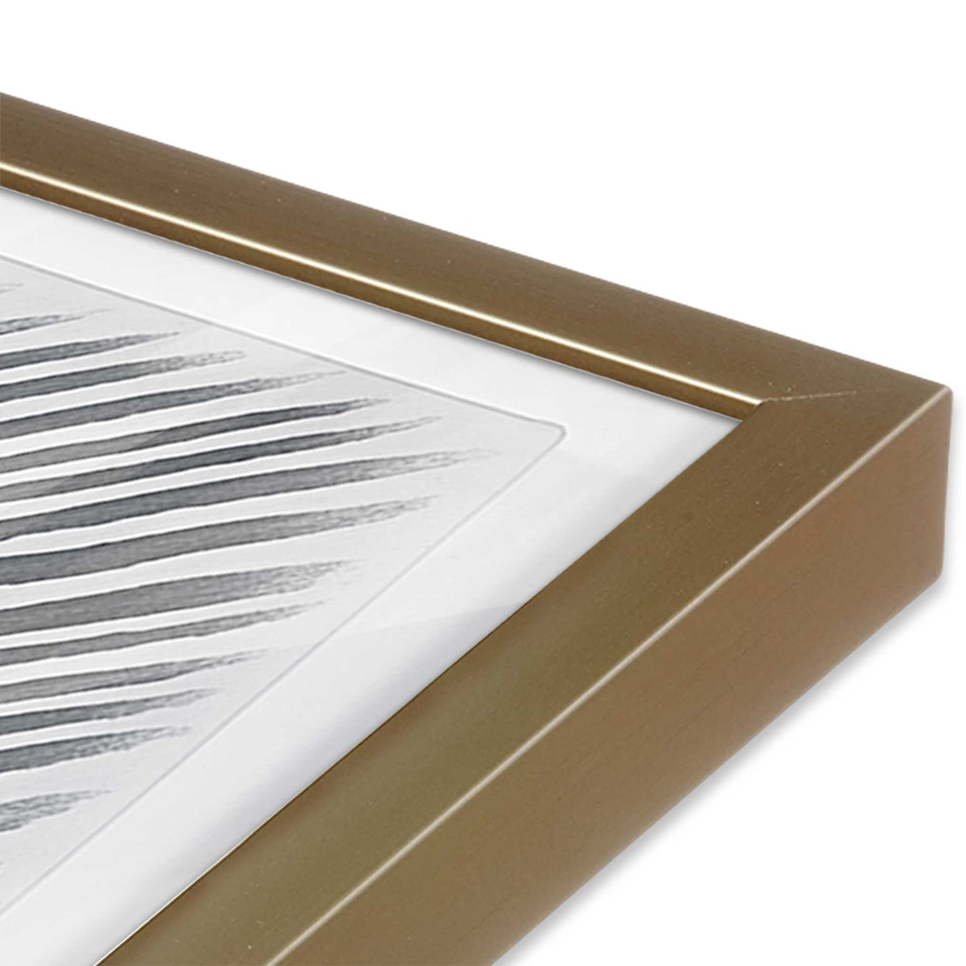 [Color:Brushed Gold], Picture of art in a Brushed Gold frame of the corner