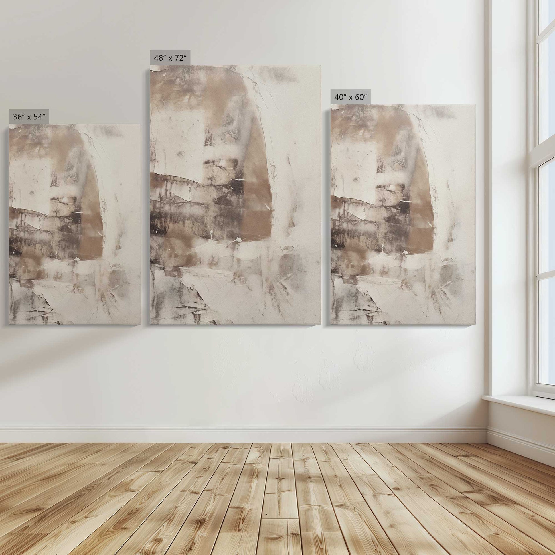 [Color:Stretched Canvas], Image showing the size comparisons
