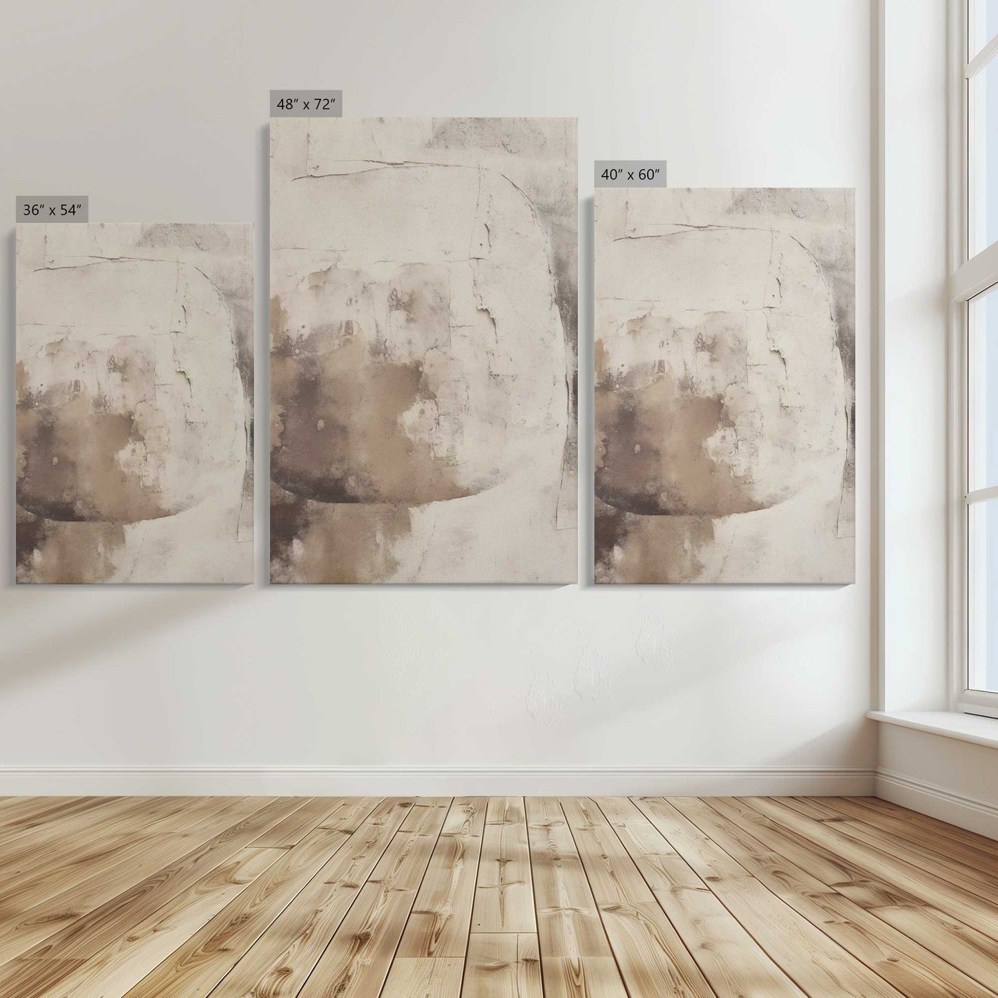 [Color:Stretched Canvas], Image showing the size comparisons