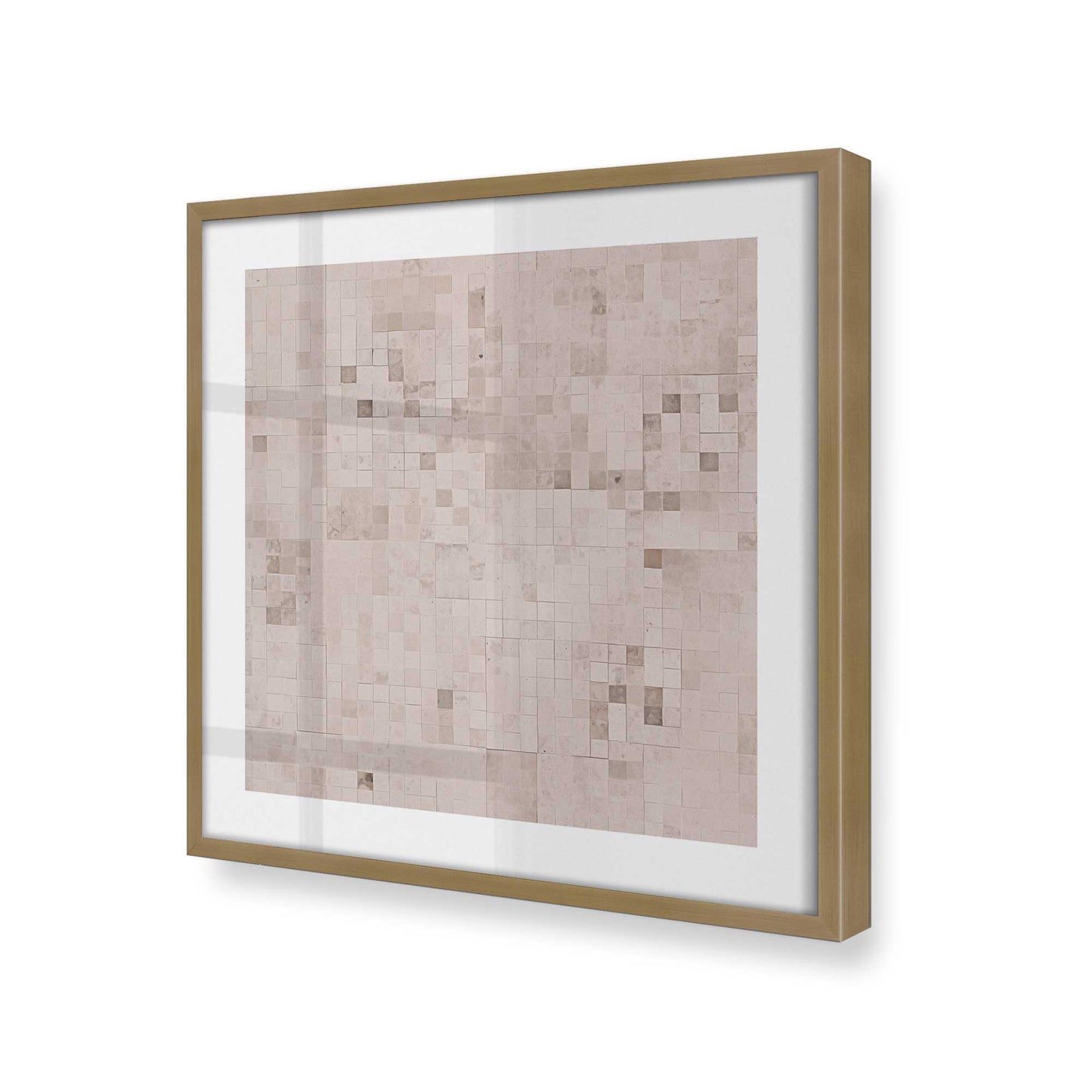 [Color:Brushed Gold], Picture of art in a Brushed Gold frame at an angle