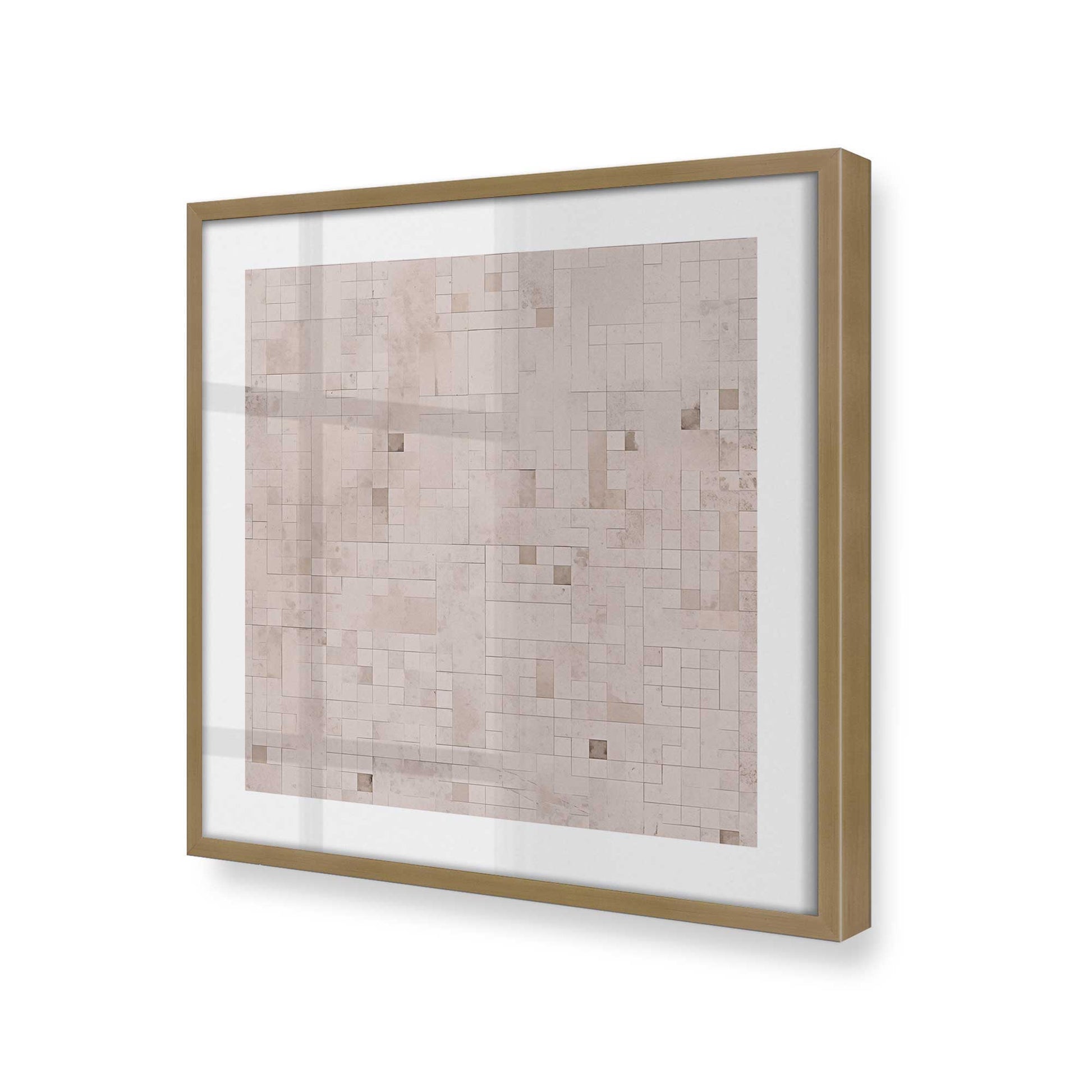 [Color:Brushed Gold], Picture of art in a Brushed Gold frame at an angle