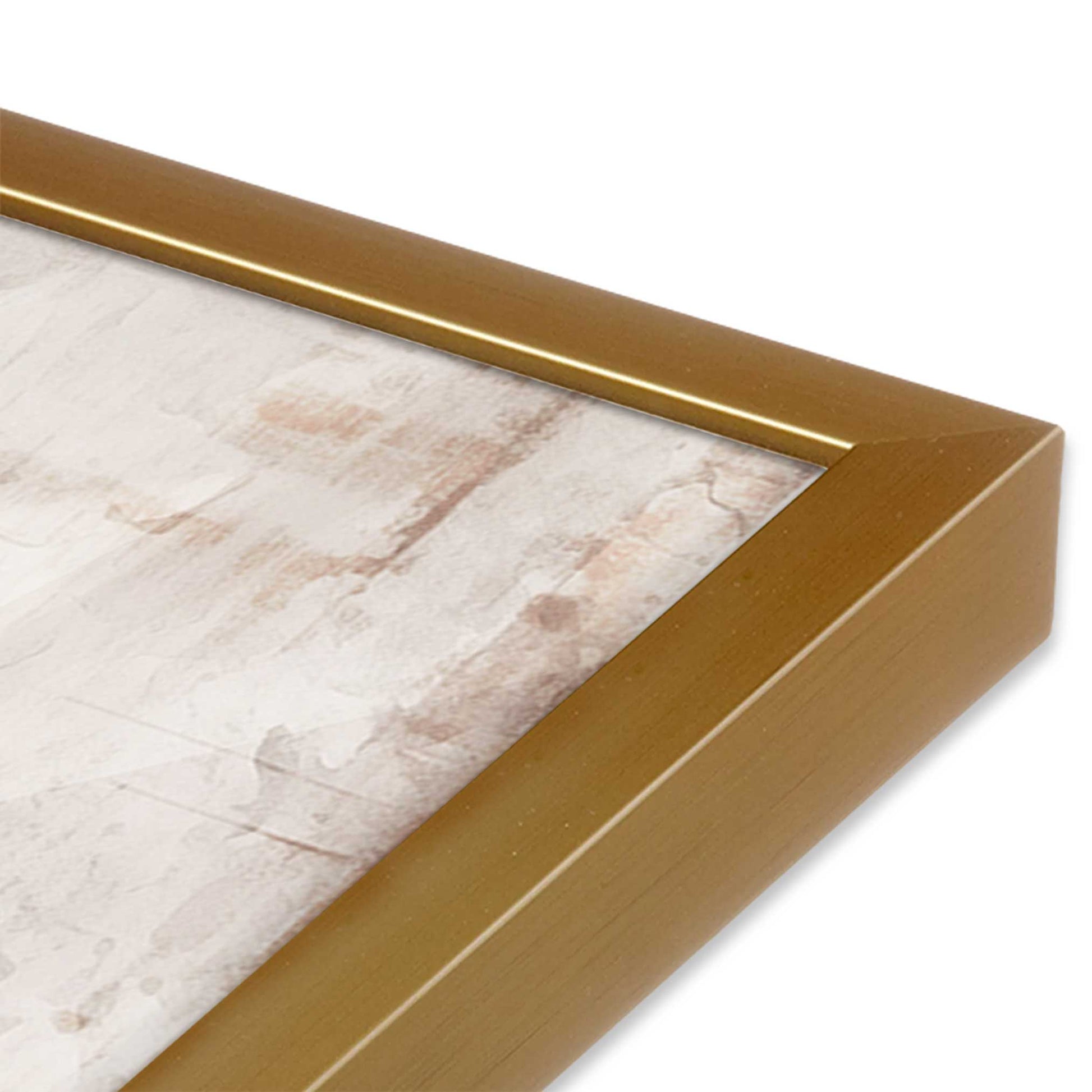 [Color:Polished Gold], Picture of art in a Polished Gold frame at an angle