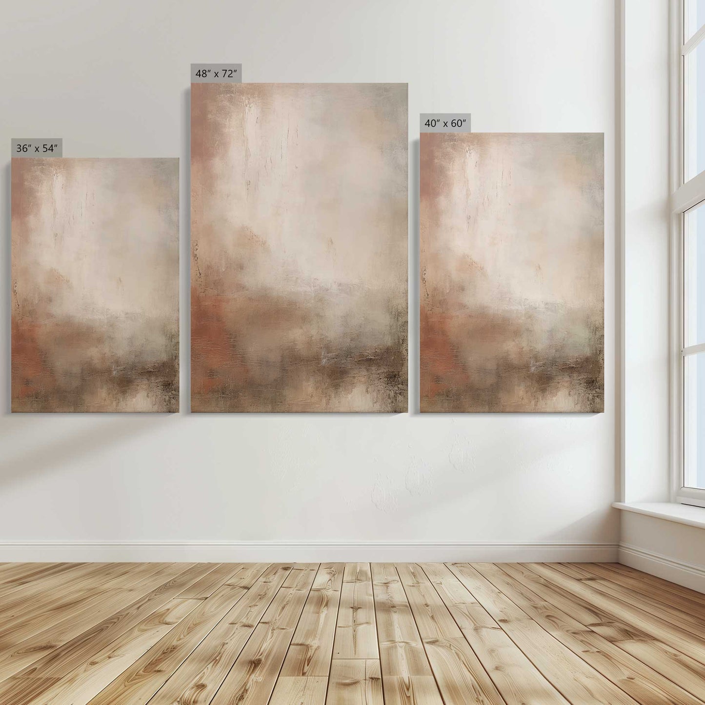 [Color:Stretched Canvas], Image showing the size comparisons