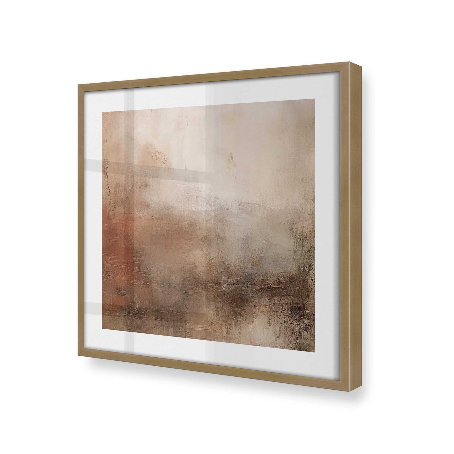 [Color:Brushed Gold], Picture of art in a Brushed Gold frame at an angle