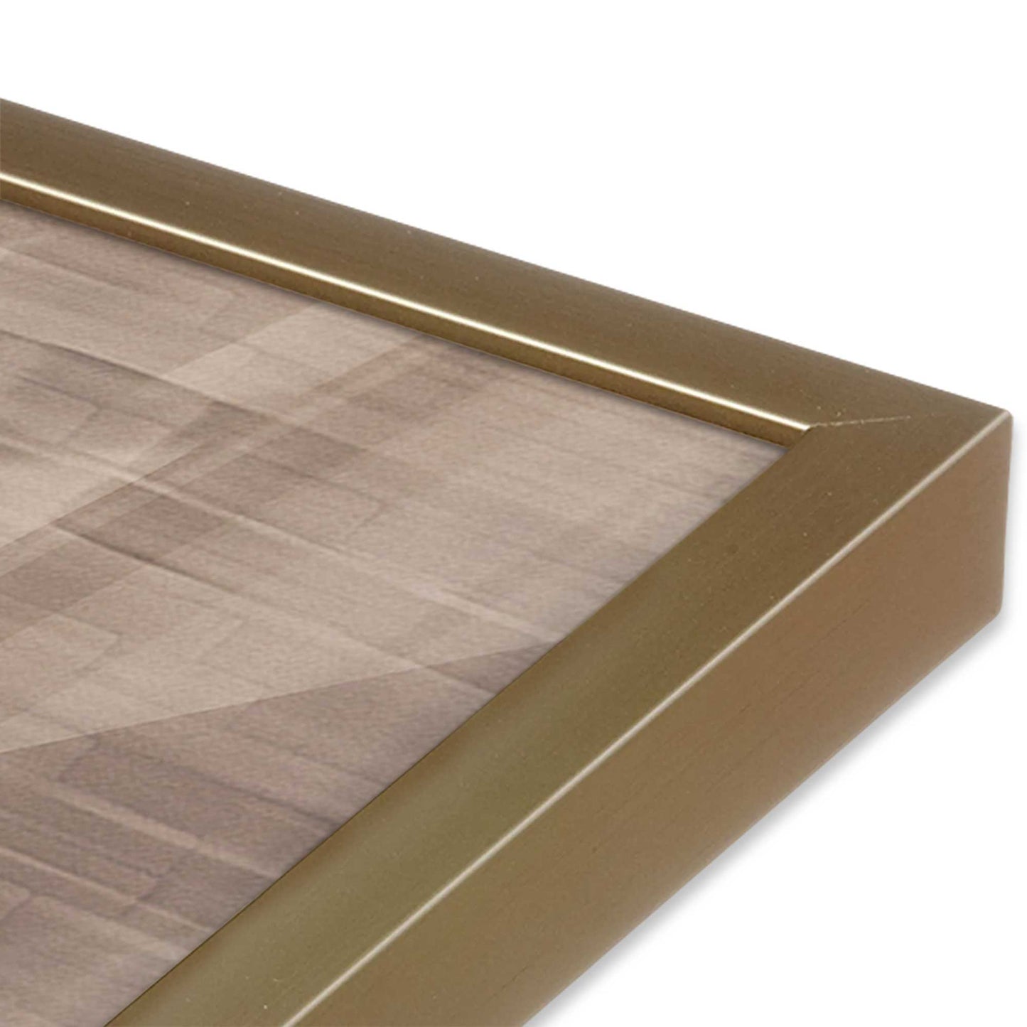 [Color:Brushed Gold], Picture of art in a Brushed Gold frame at an angle