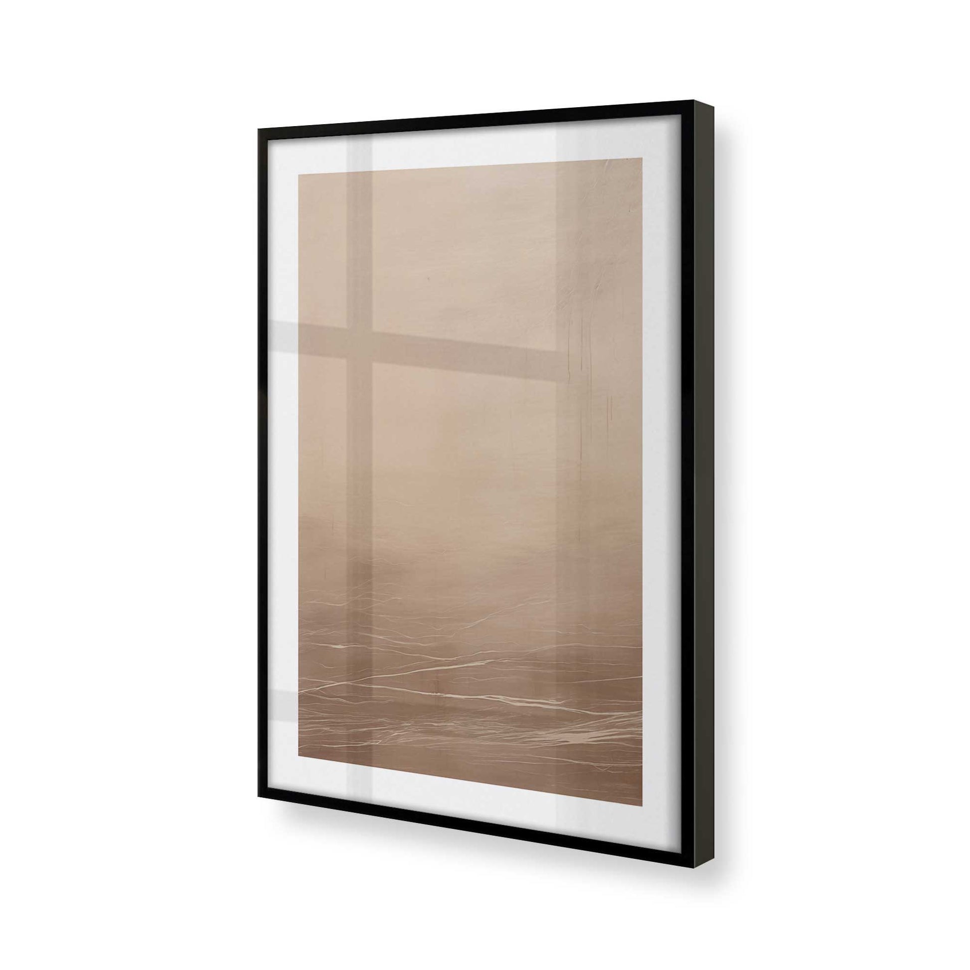 [Color:Satin Black], Picture of art in a Satin Black frame of the corner