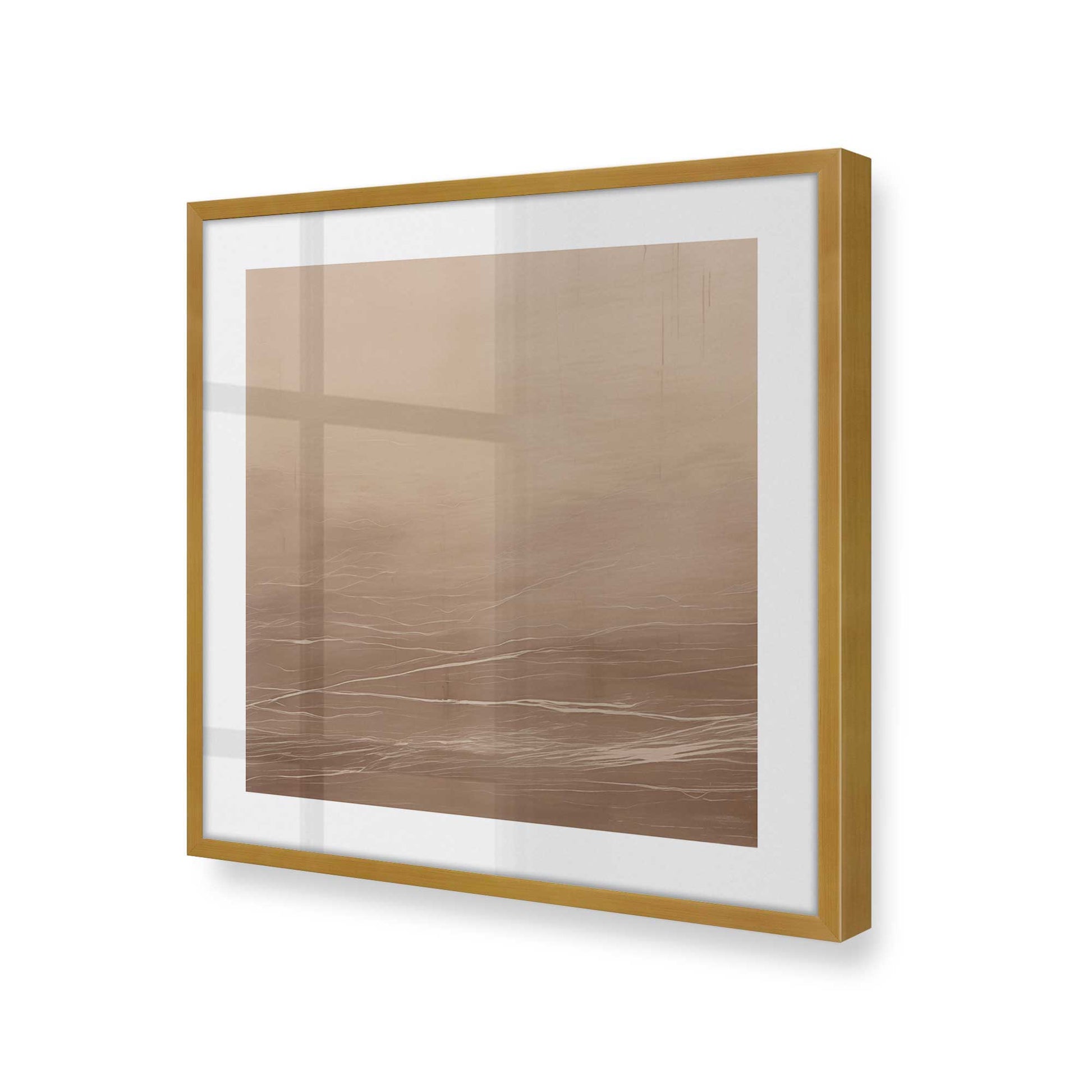 [Color:Polished Gold], Picture of art in a Polished Gold frame at an angle