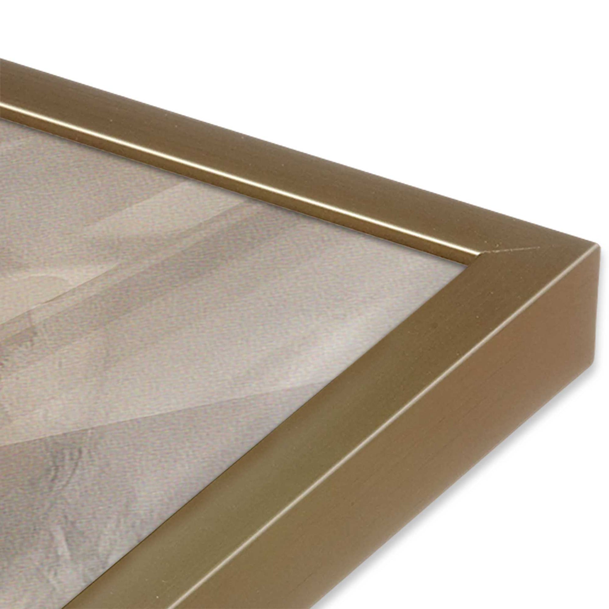 [Color:Brushed Gold], Picture of art in a Brushed Gold frame at an angle