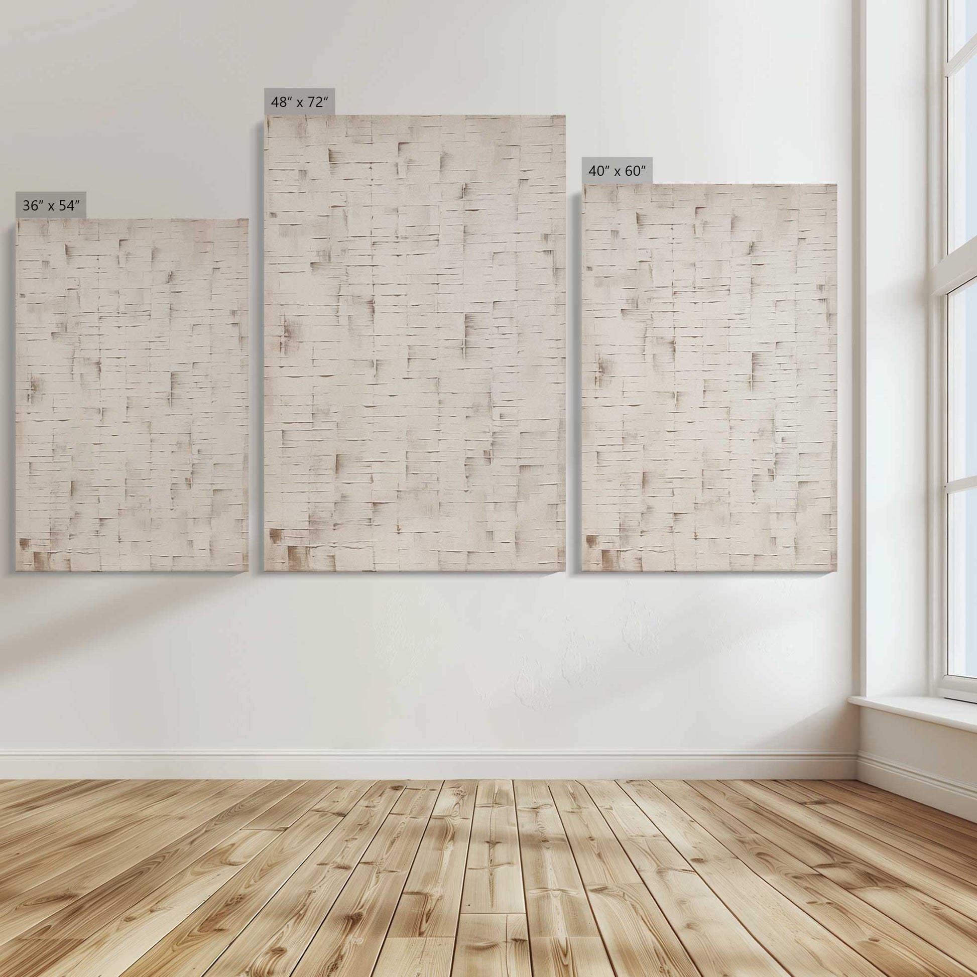 [Color:Stretched Canvas], Image showing the size comparisons