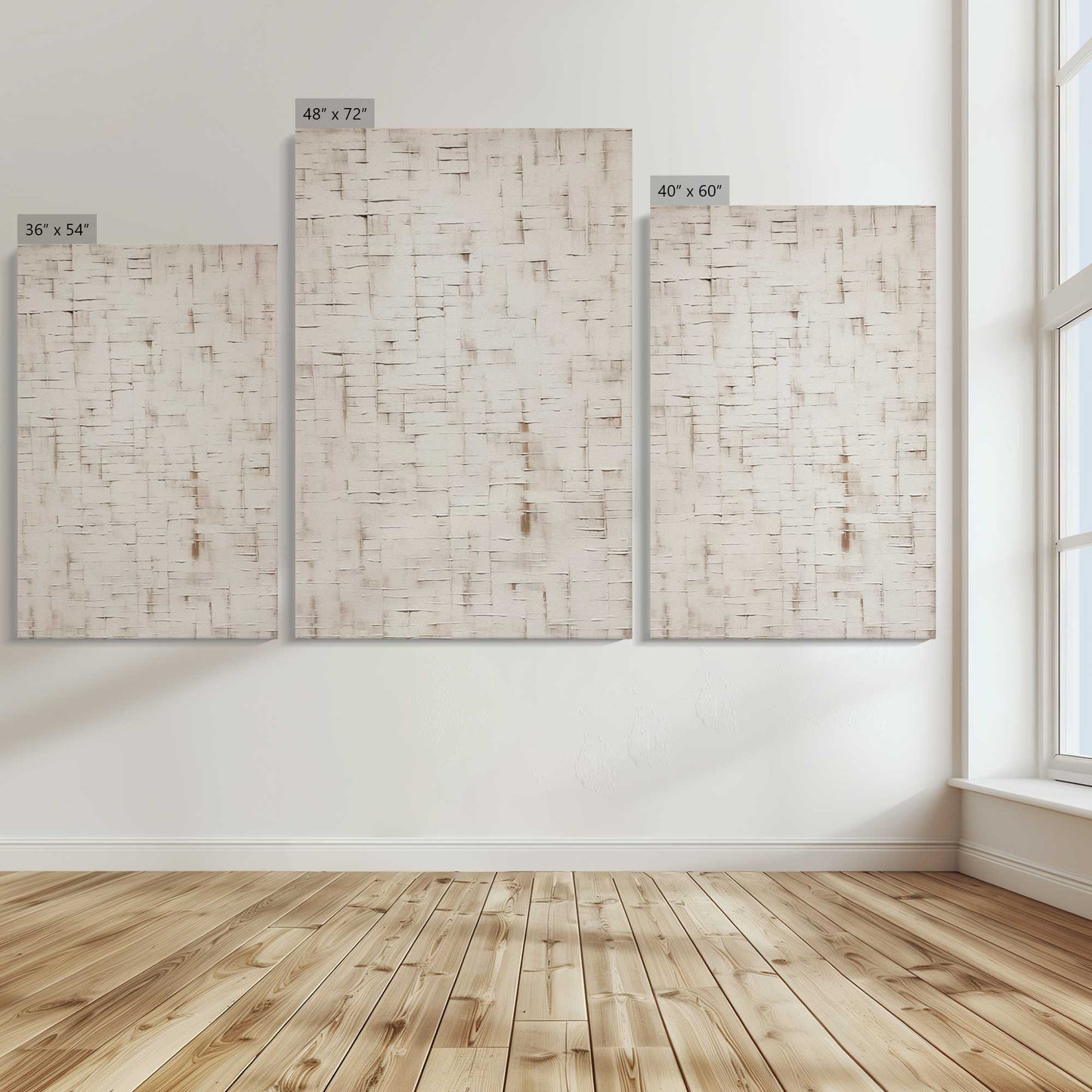 [Color:Stretched Canvas], Image showing the size comparisons