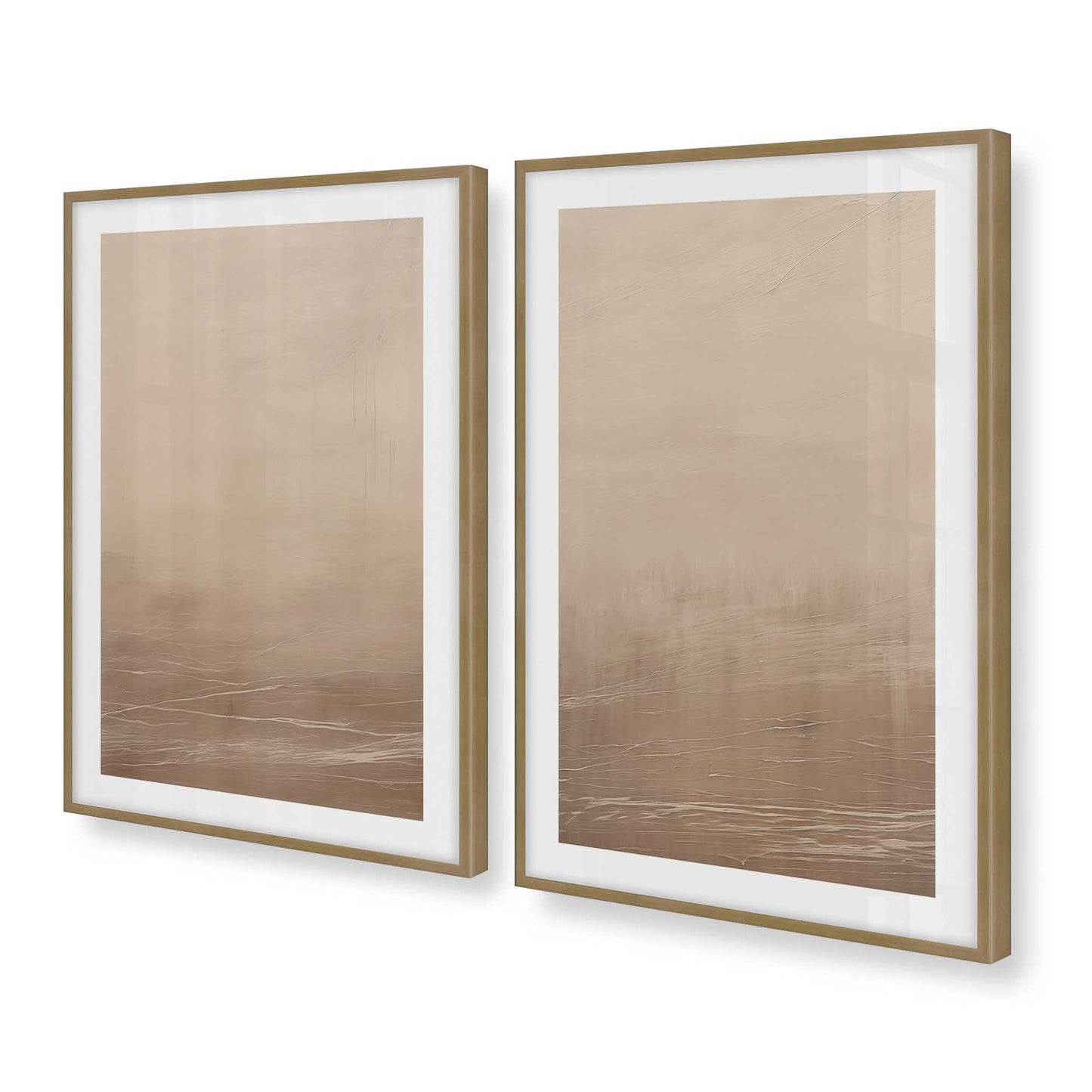 [Color:Brushed Gold], Picture of art in a Brushed Gold frame at an angle