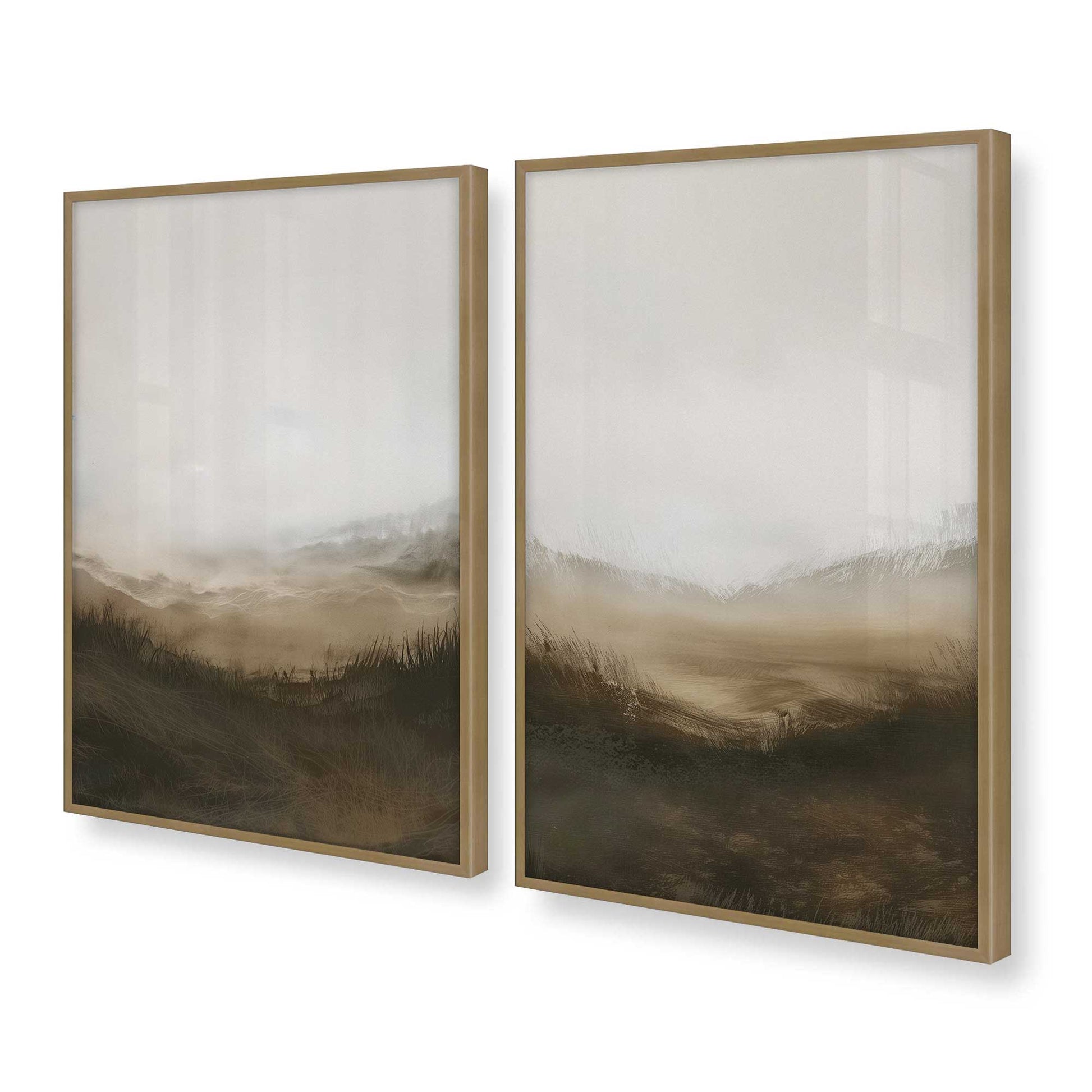 [Color:Brushed Gold], Picture of art in a Brushed Gold frame at an angle