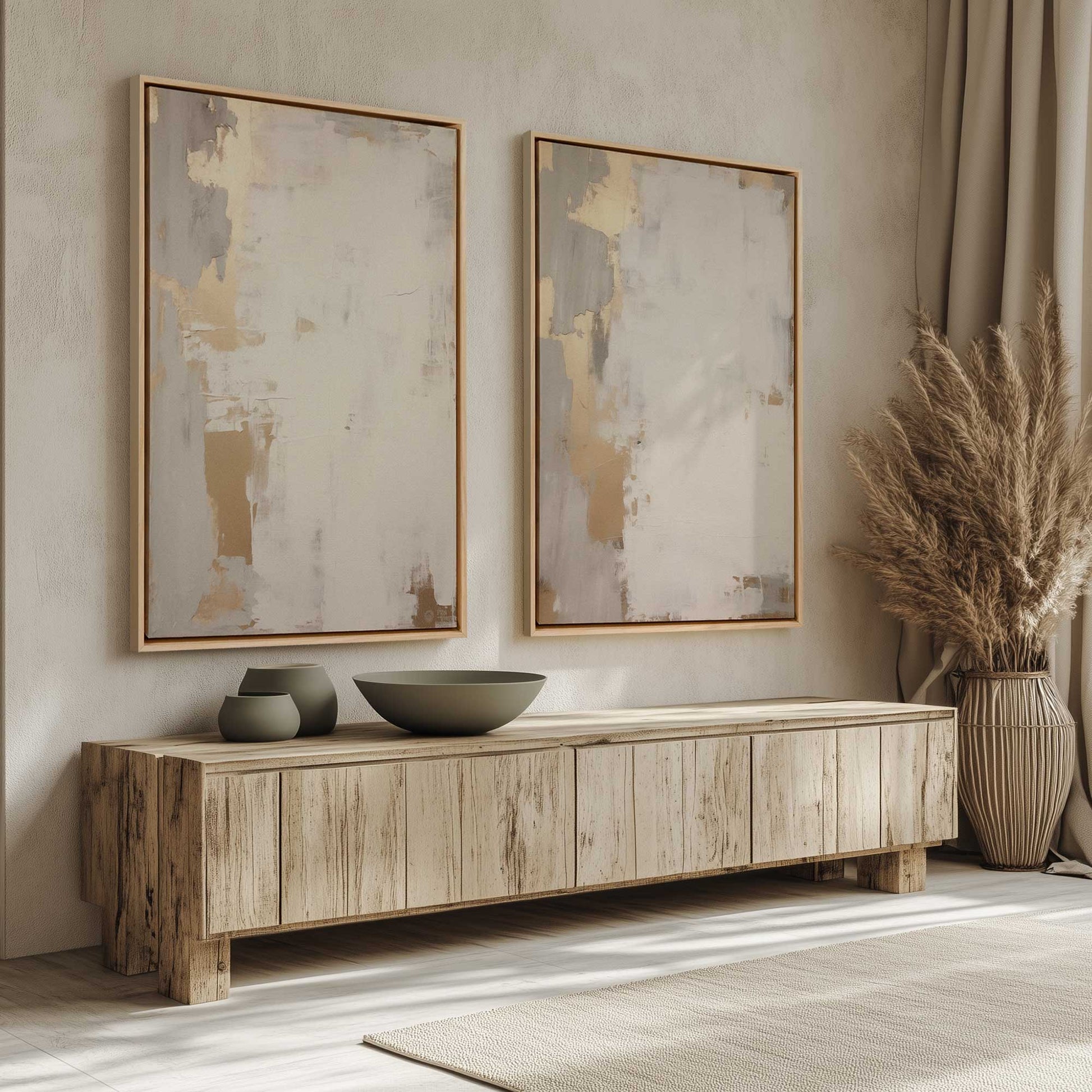 [Color:American Maple], Picture of art in a American Maple frame at an angle