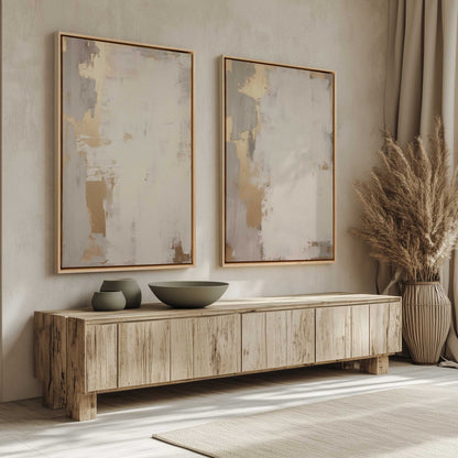 [Color:American Maple], Picture of art in a American Maple frame at an angle