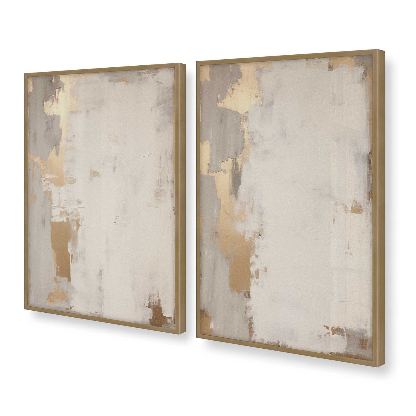 [Color:Brushed Gold], Picture of art in a Brushed Gold frame at an angle