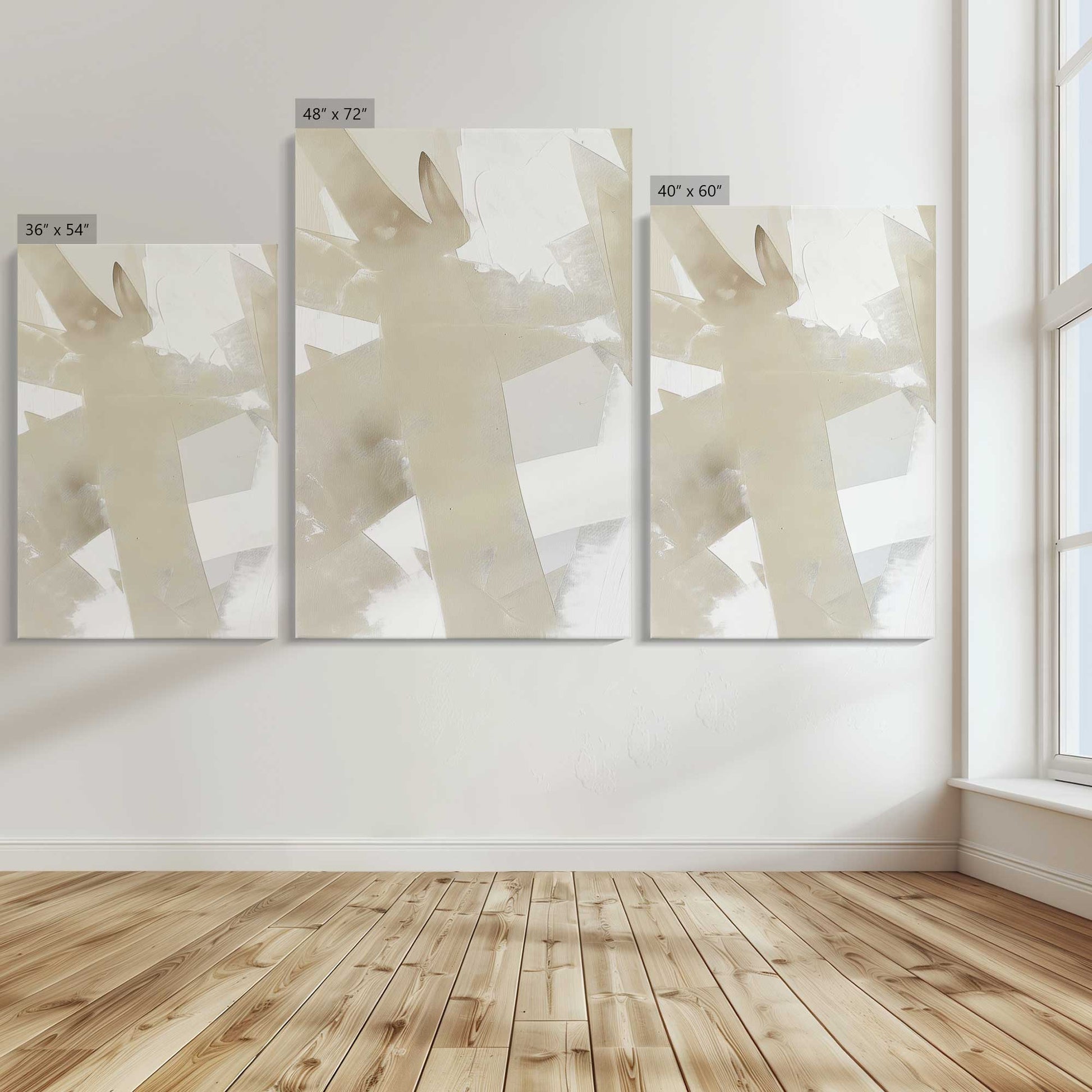 [Color:Stretched Canvas], Image showing the size comparisons