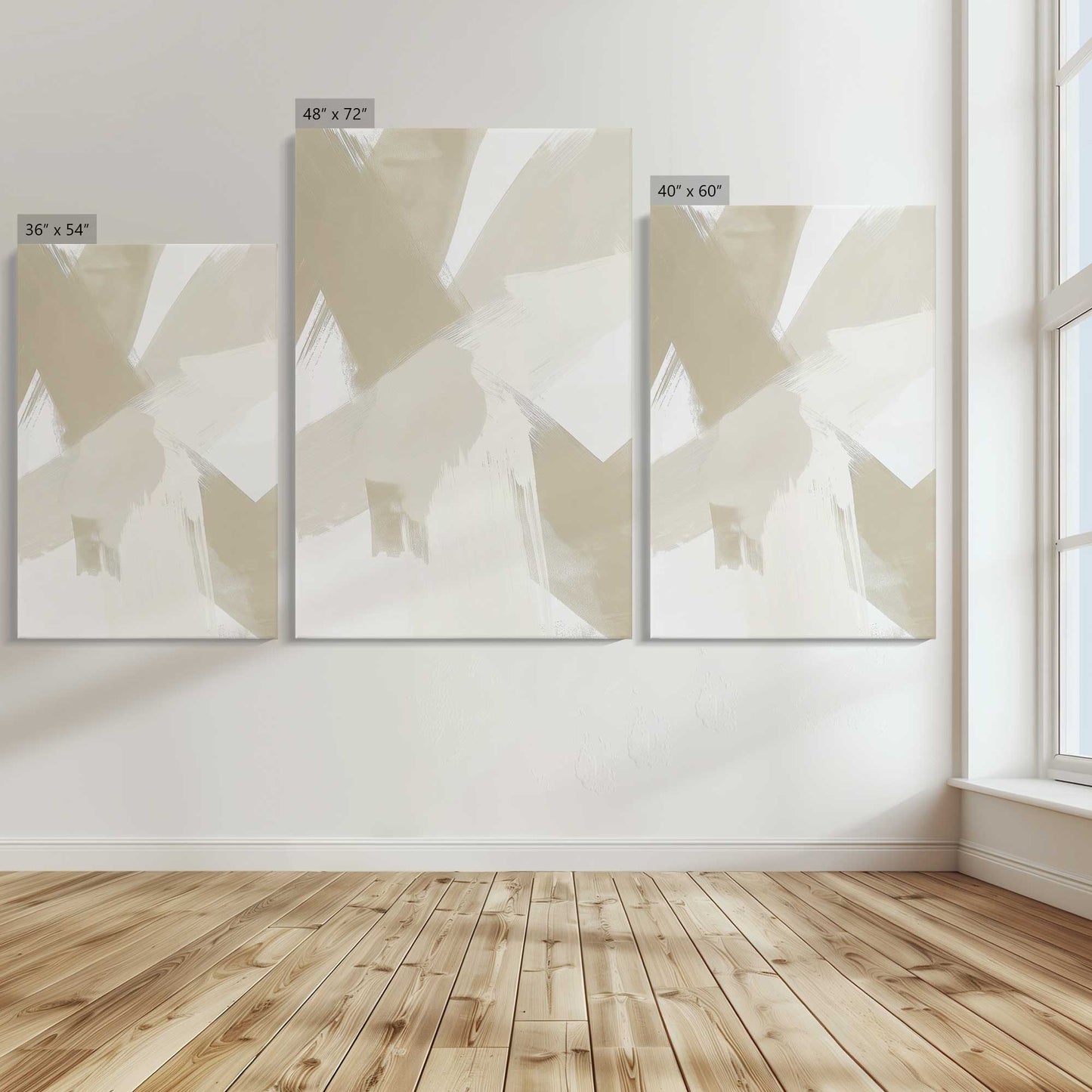 [Color:Stretched Canvas], Image showing the size comparisons