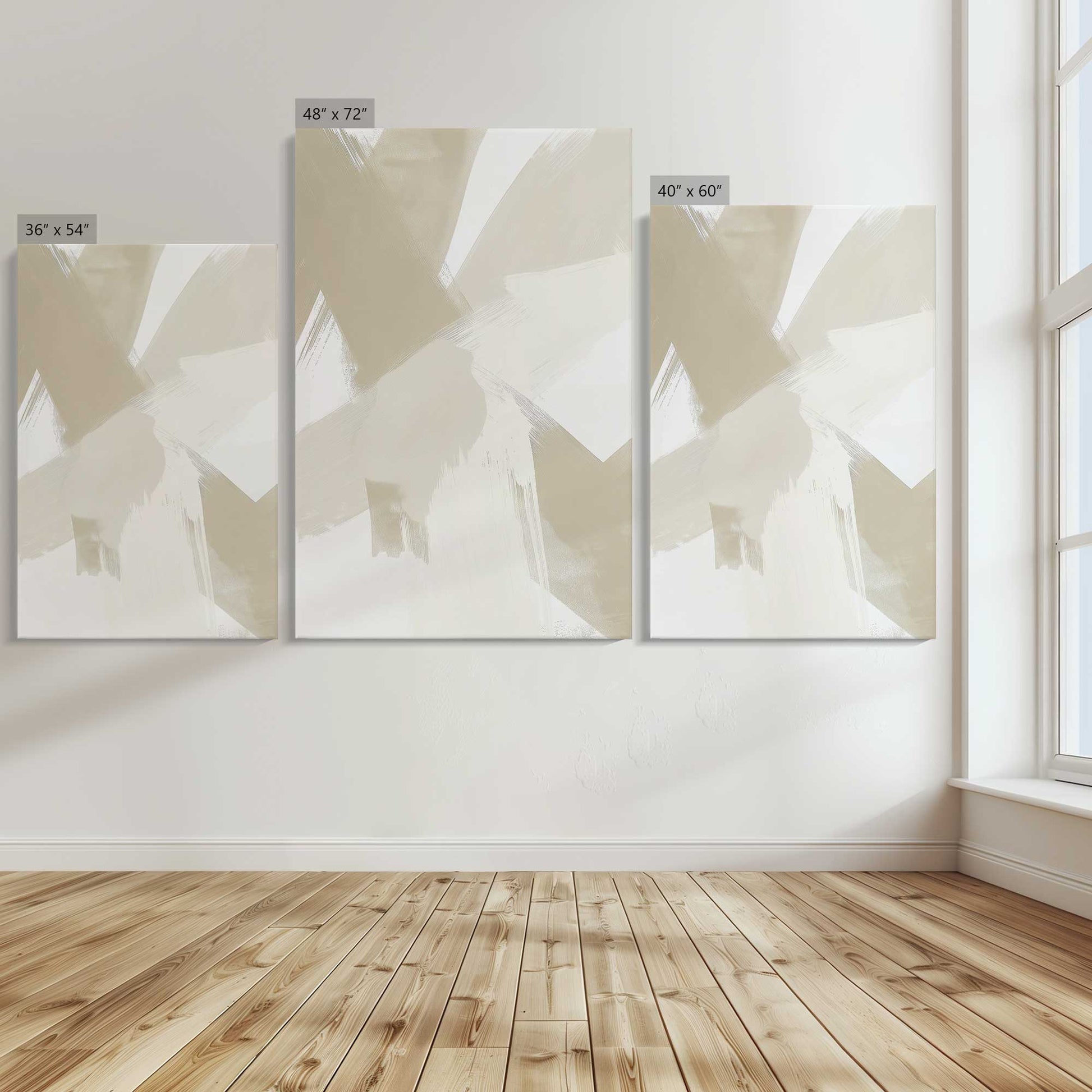 [Color:Stretched Canvas], Image showing the size comparisons