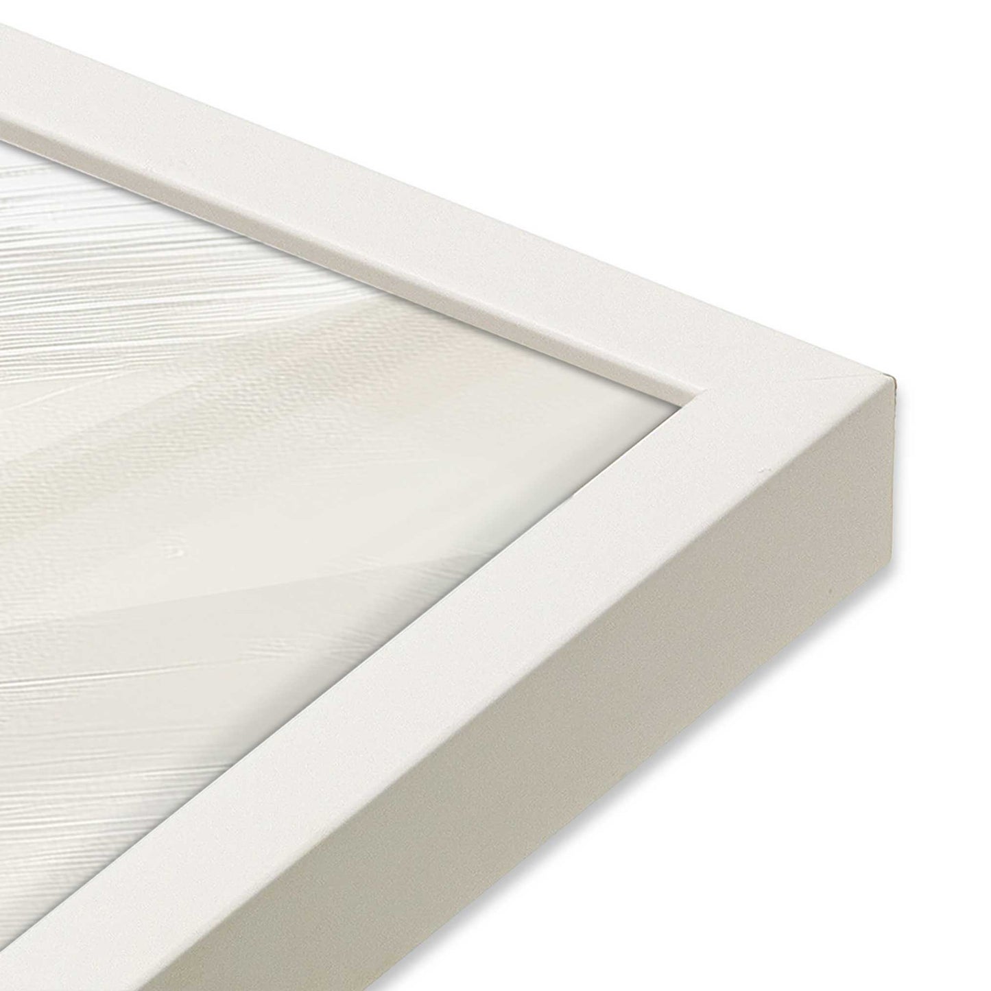 [Color:Opaque White], Picture of art in a Opaque White frame at an angle