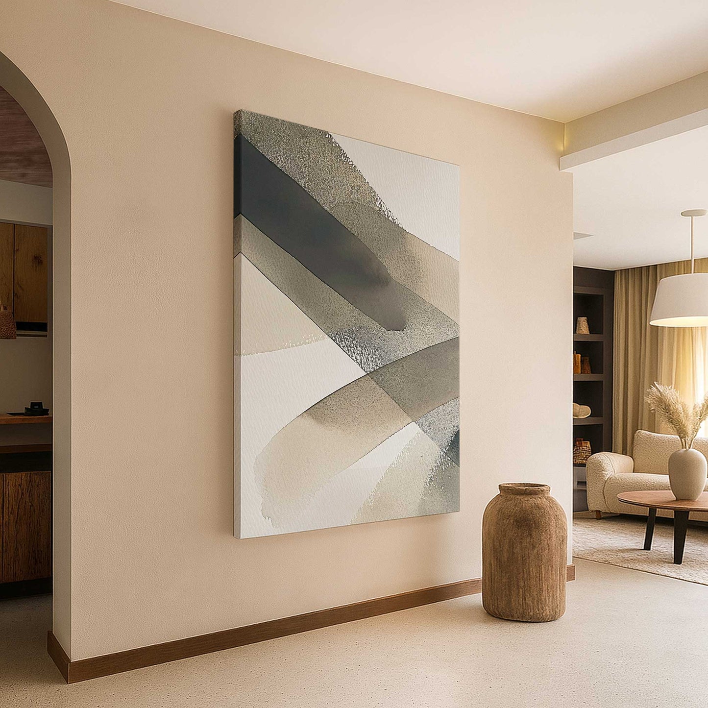 [Color:Stretched Canvas], Picture of art in a room