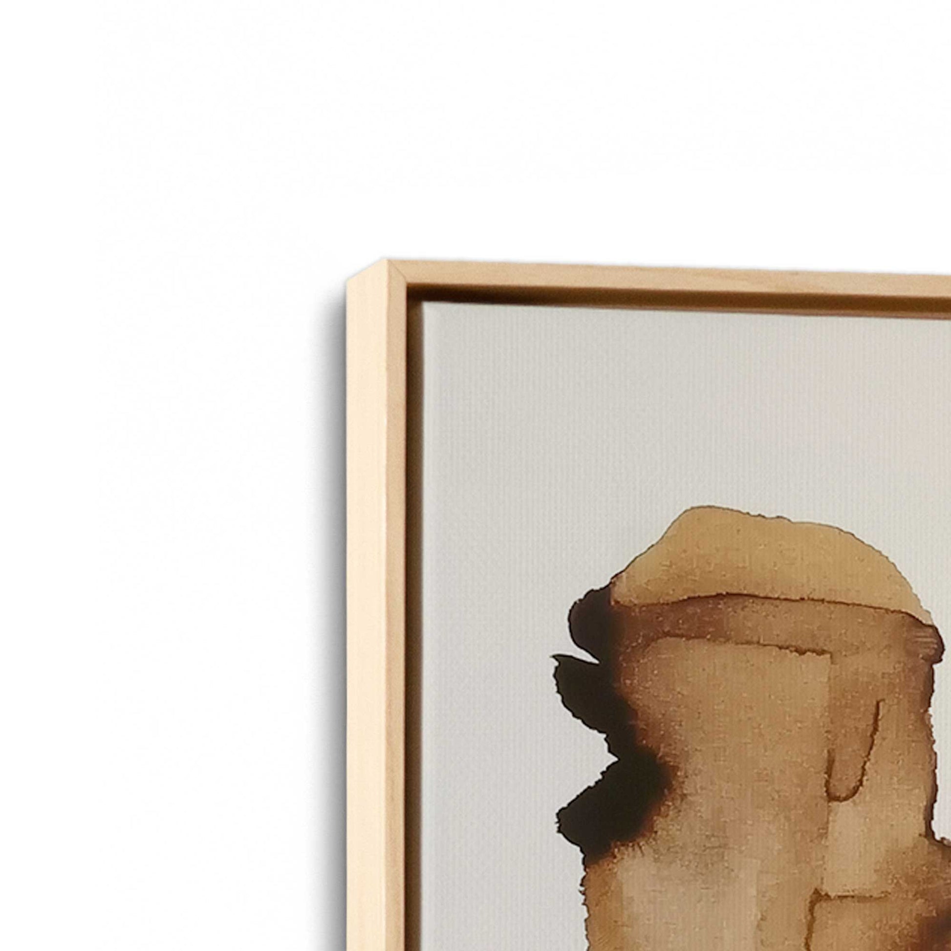 [Color:American Maple], Picture of art in a American Maple frame at an angle