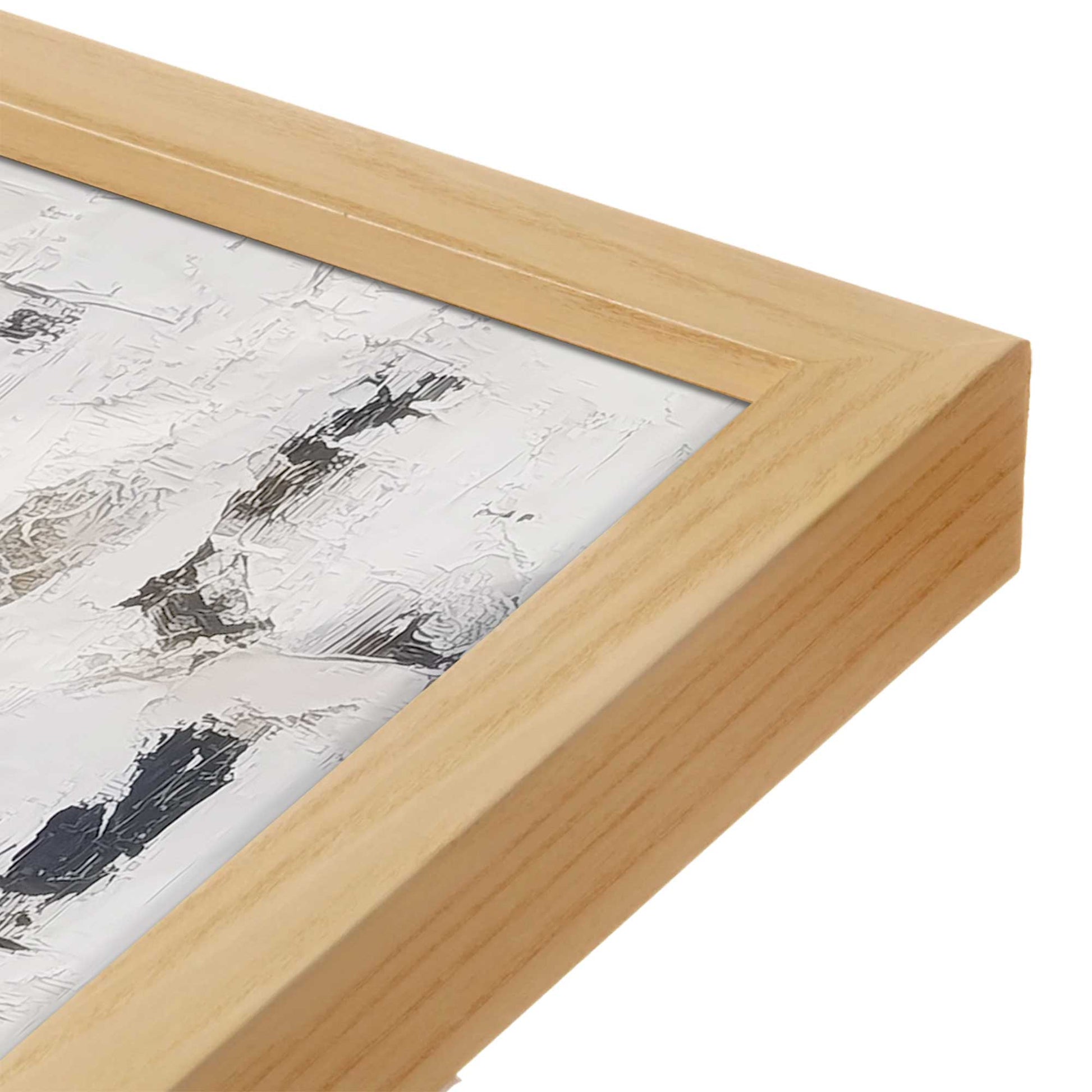 [Color:American Maple], Picture of art in a American Maple frame at an angle