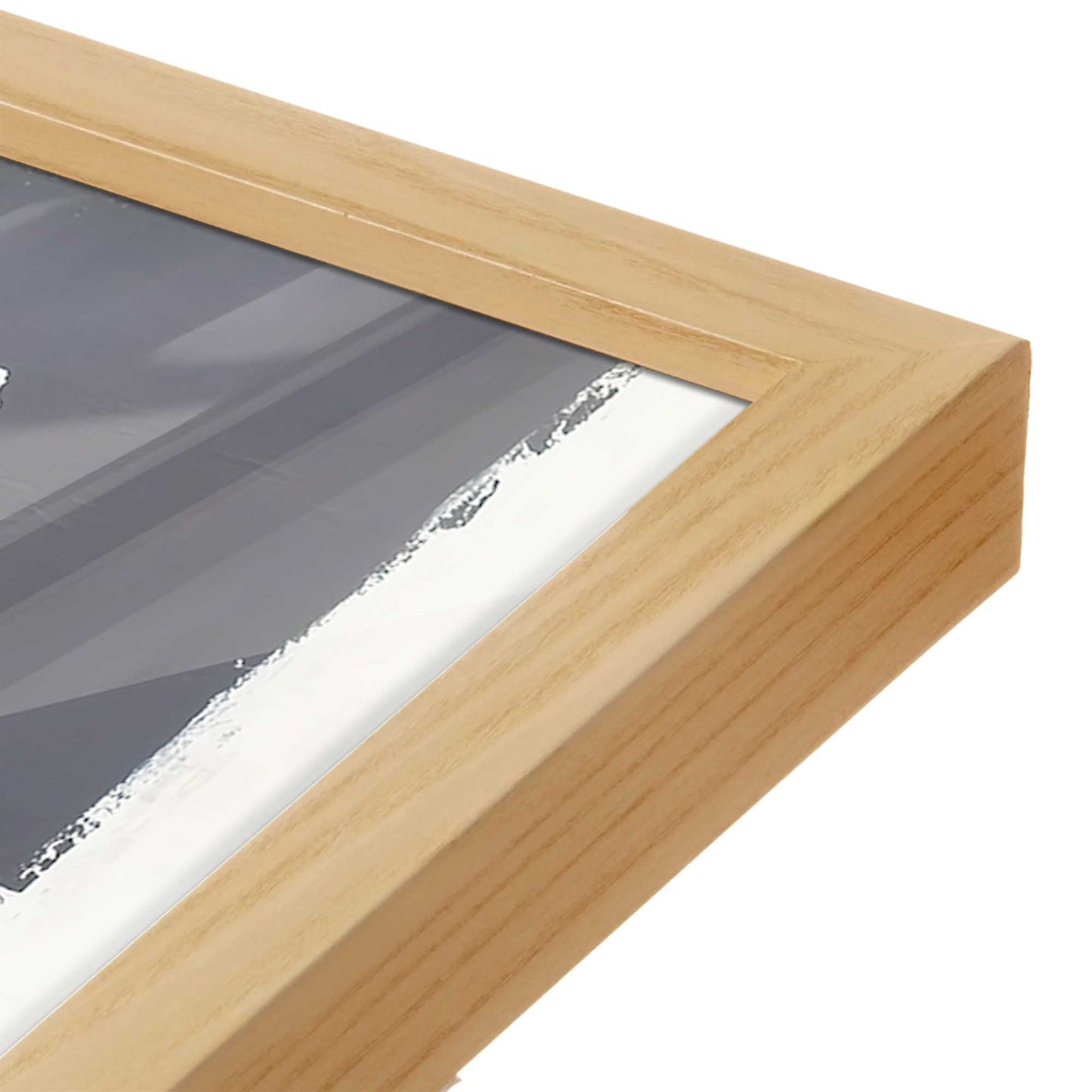 [Color:American Maple], Picture of art in a American Maple frame at an angle