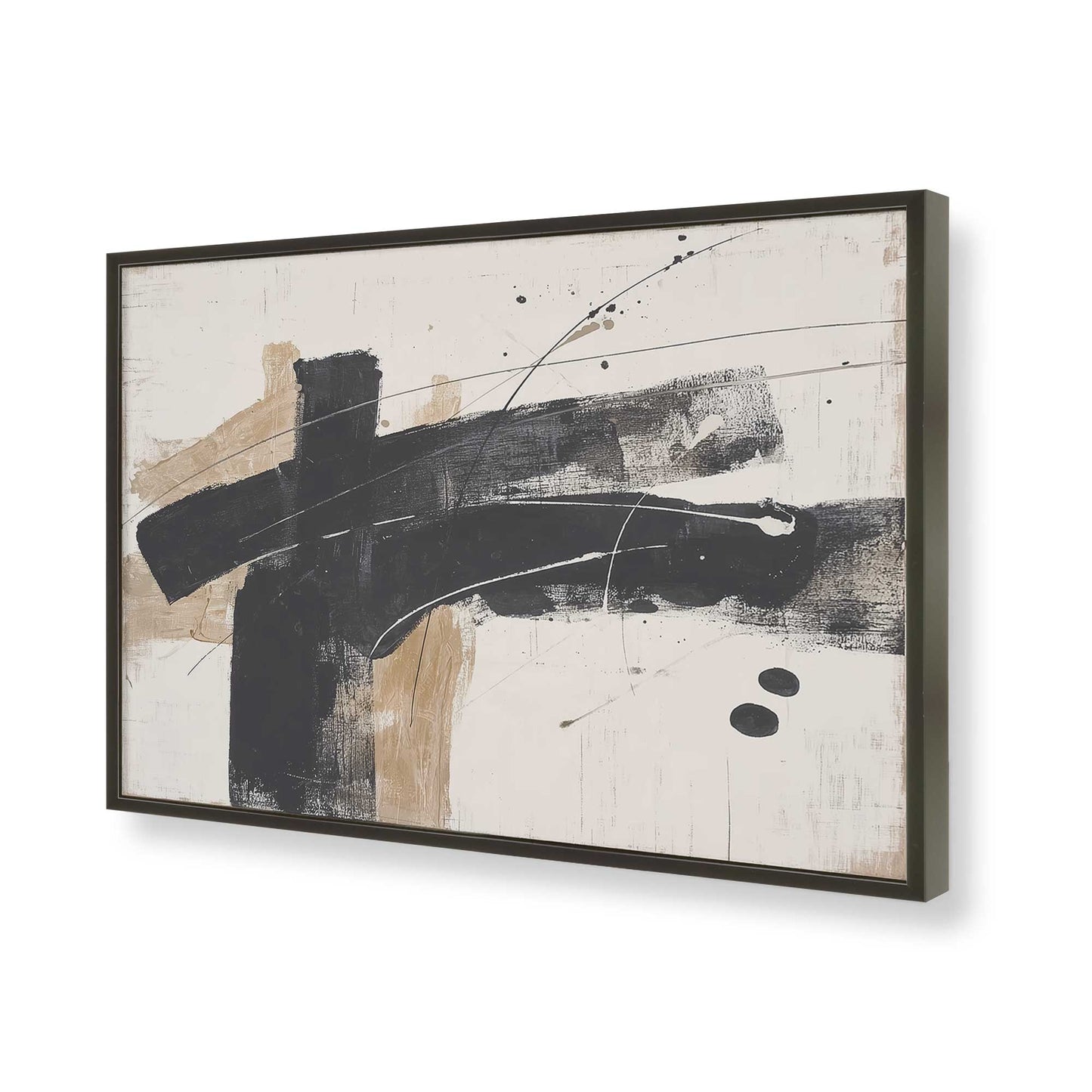 [Color:Satin Black], Picture of art in a Satin Black frame of the corner