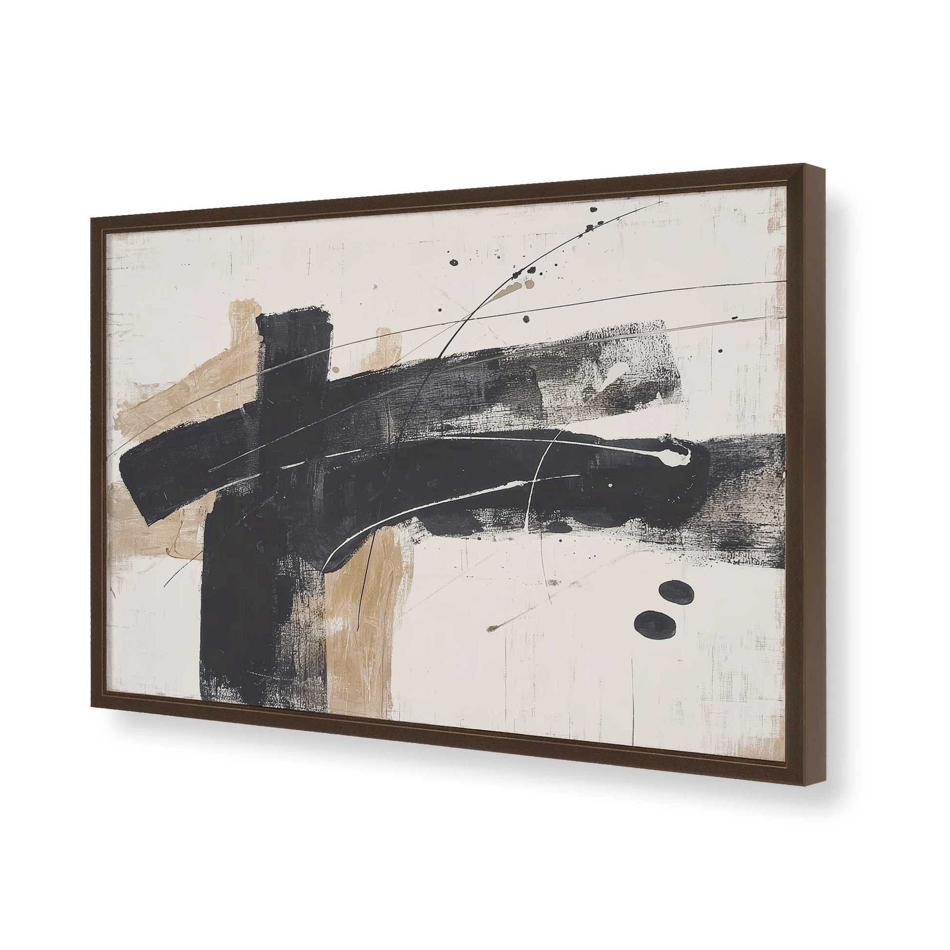 [Color:Brown], Picture of art in a Brown frame of the corner