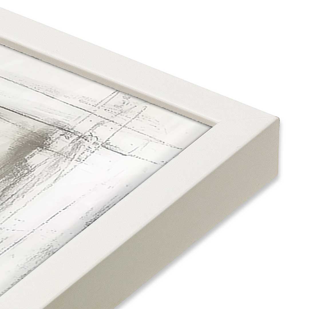 [Color:Opaque White], Picture of art in a Opaque White frame at an angle