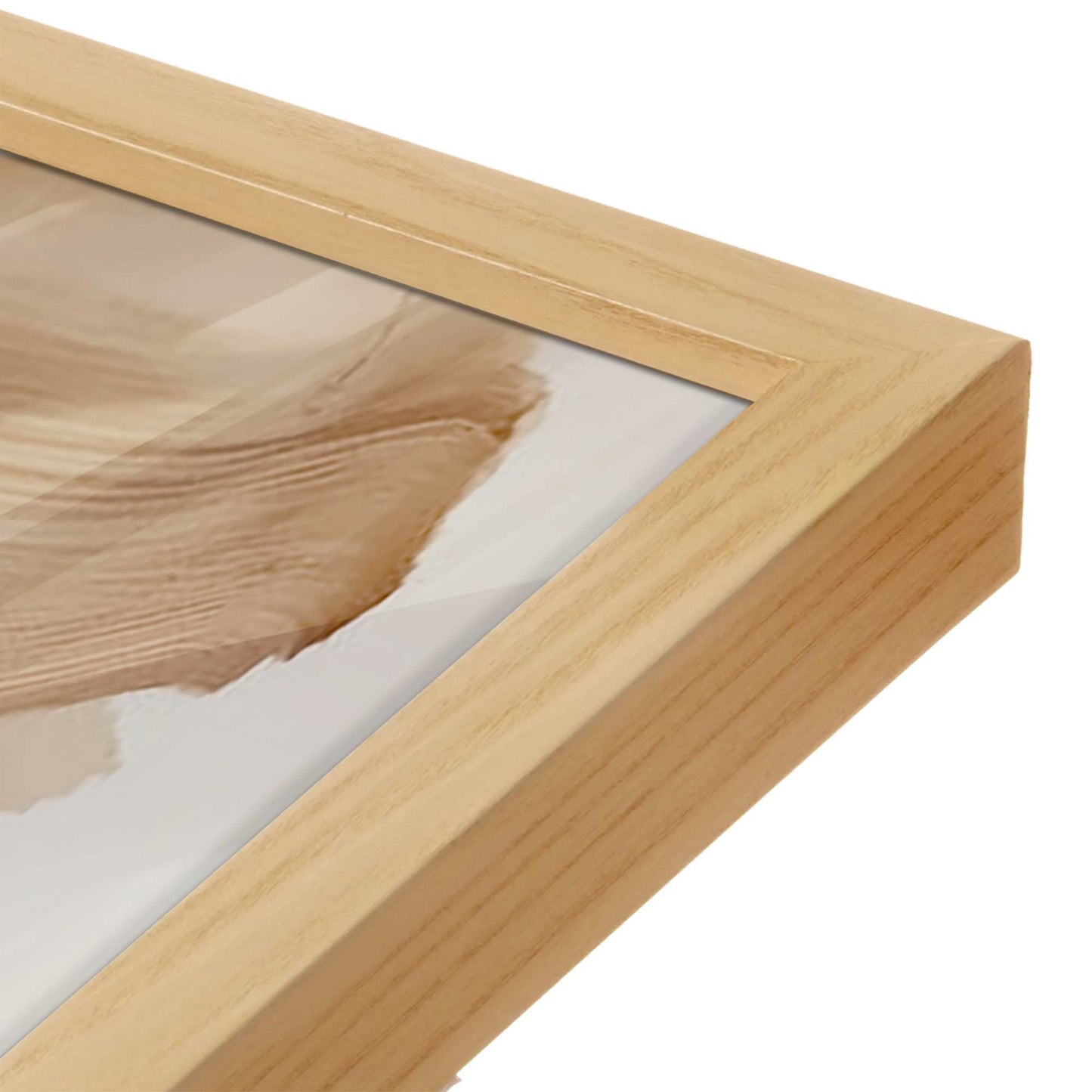 [Color:American Maple], Picture of art in a American Maple frame at an angle