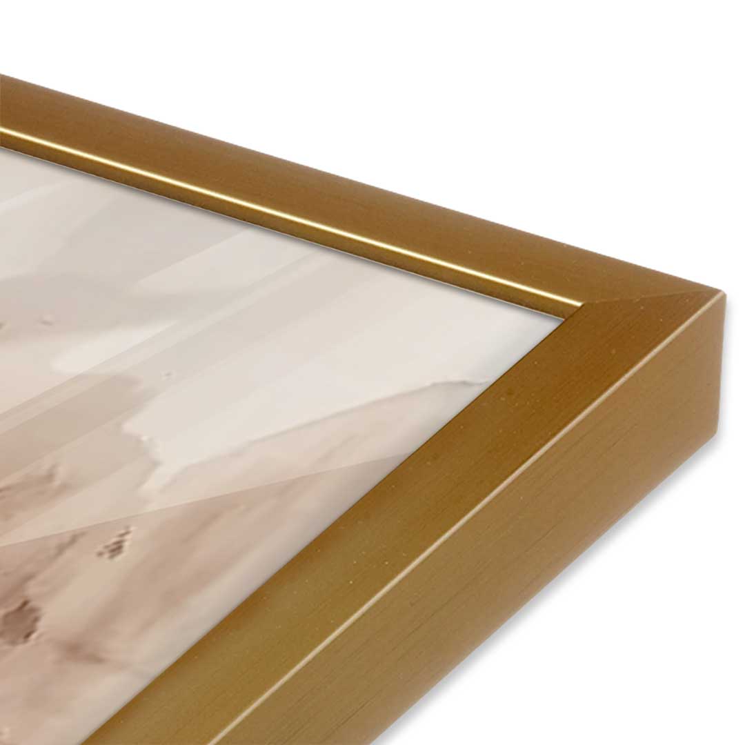 [Color:Polished Gold], Picture of art in a Polished Gold frame at an angle