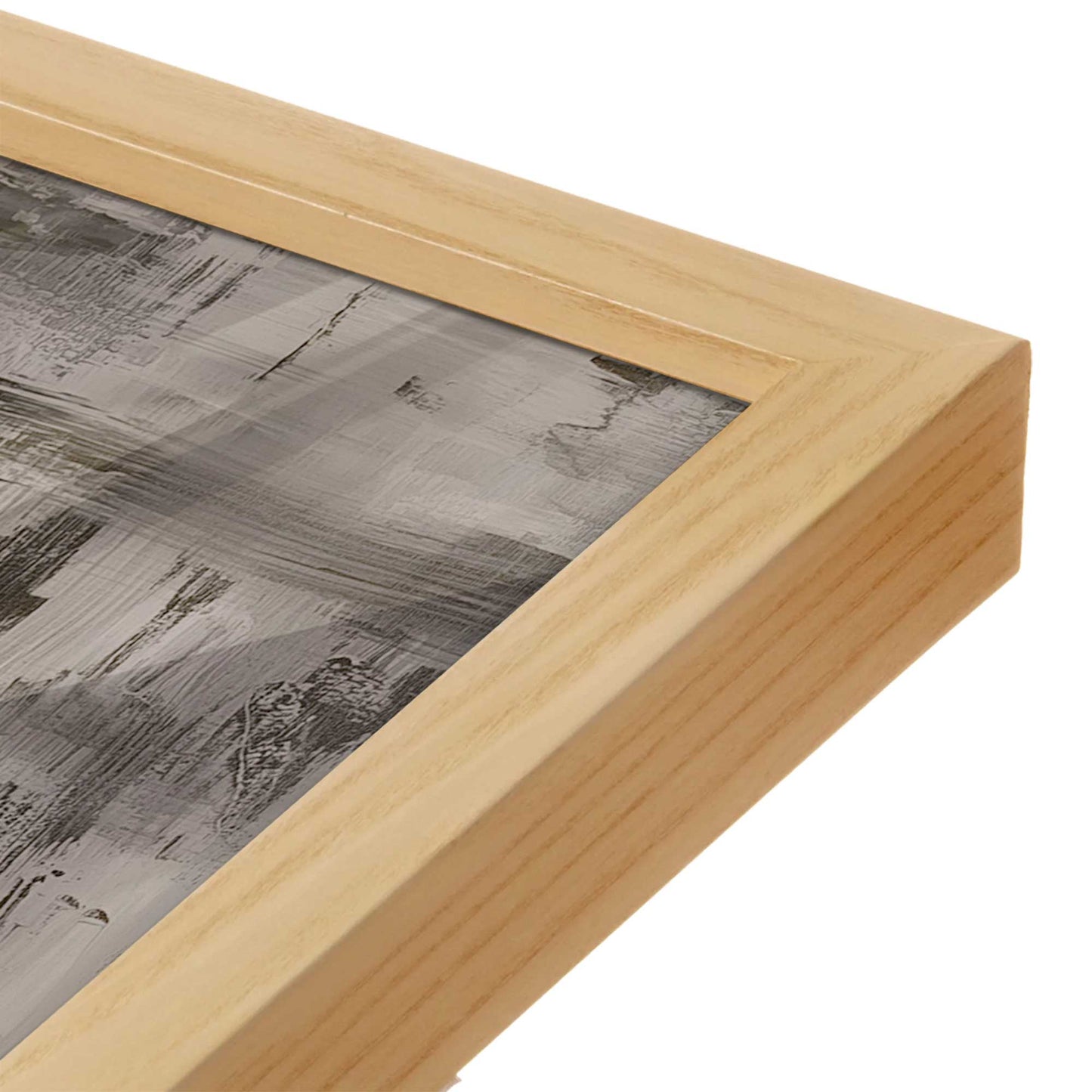 [Color:American Maple], Picture of art in a American Maple frame at an angle