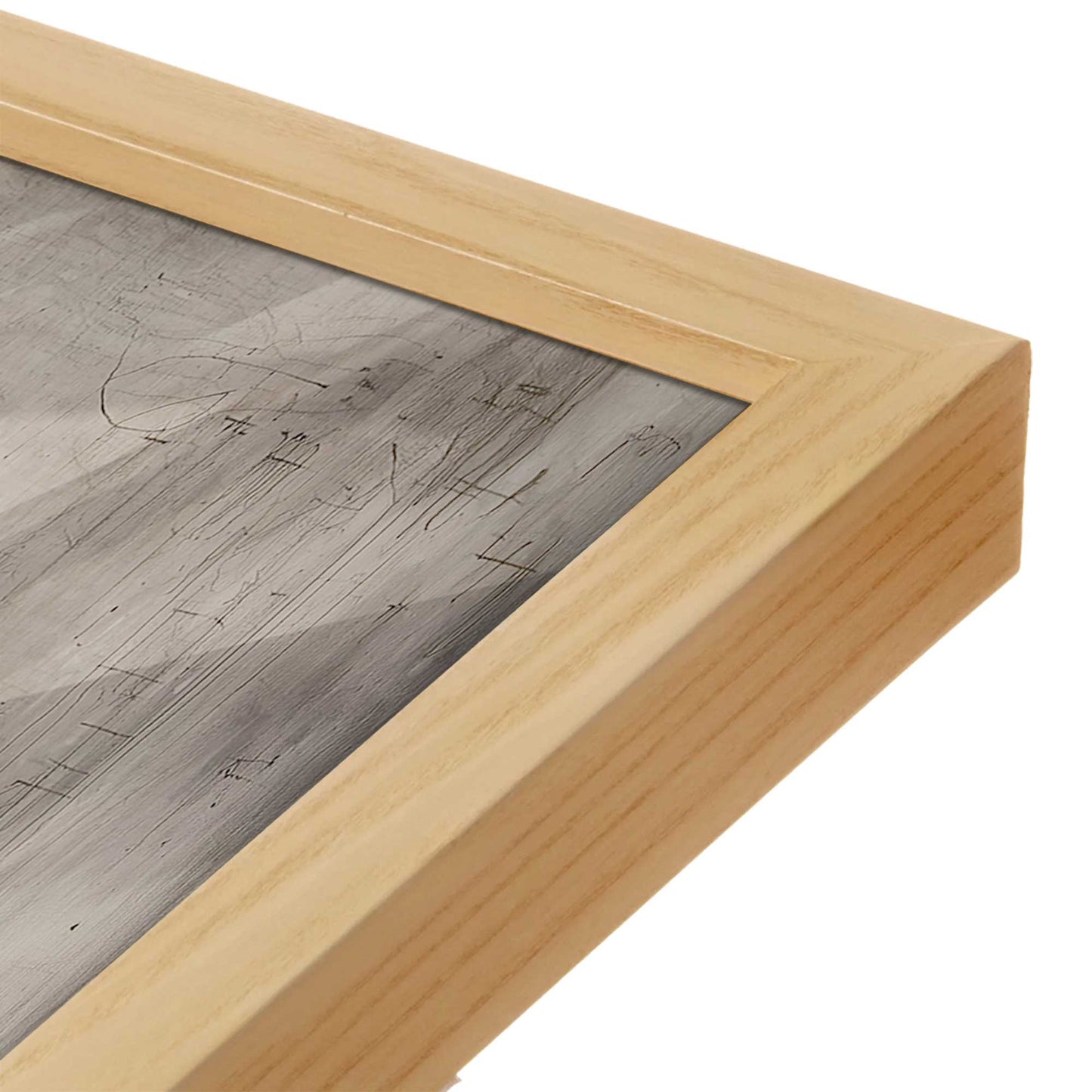 [Color:American Maple], Picture of art in a American Maple frame at an angle