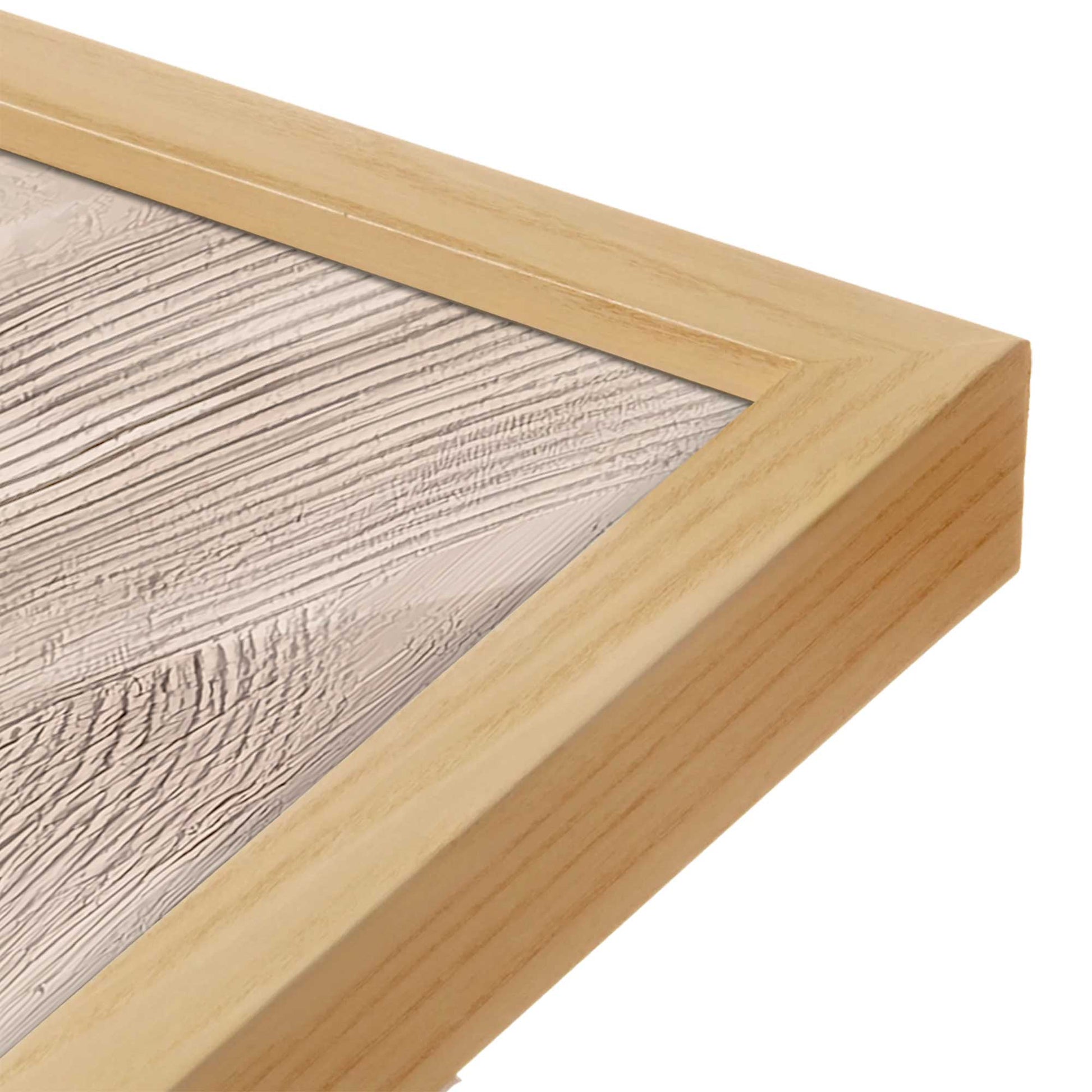 [Color:American Maple], Picture of art in a American Maple frame at an angle