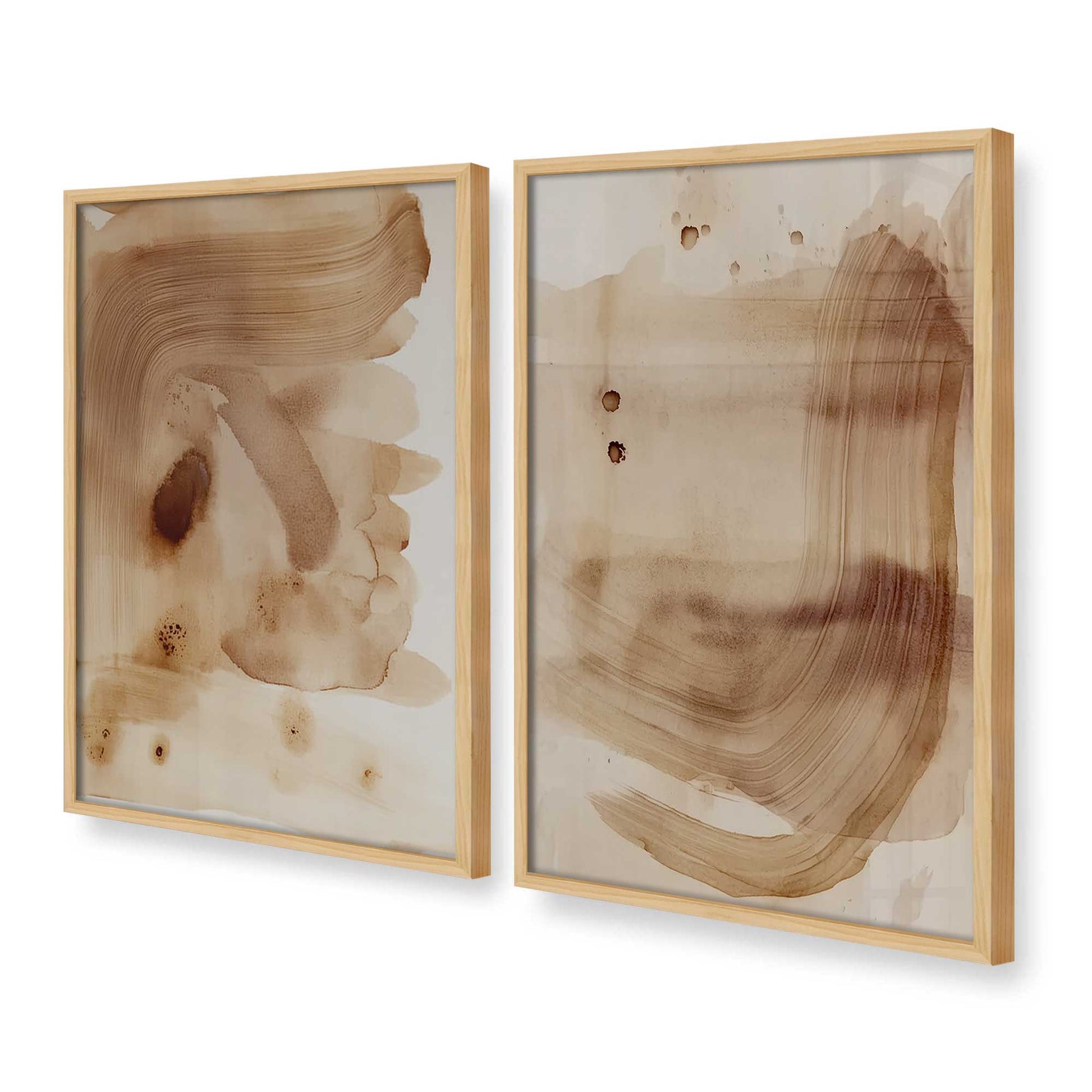 [Color:American Maple], Picture of art in a American Maple frame at an angle