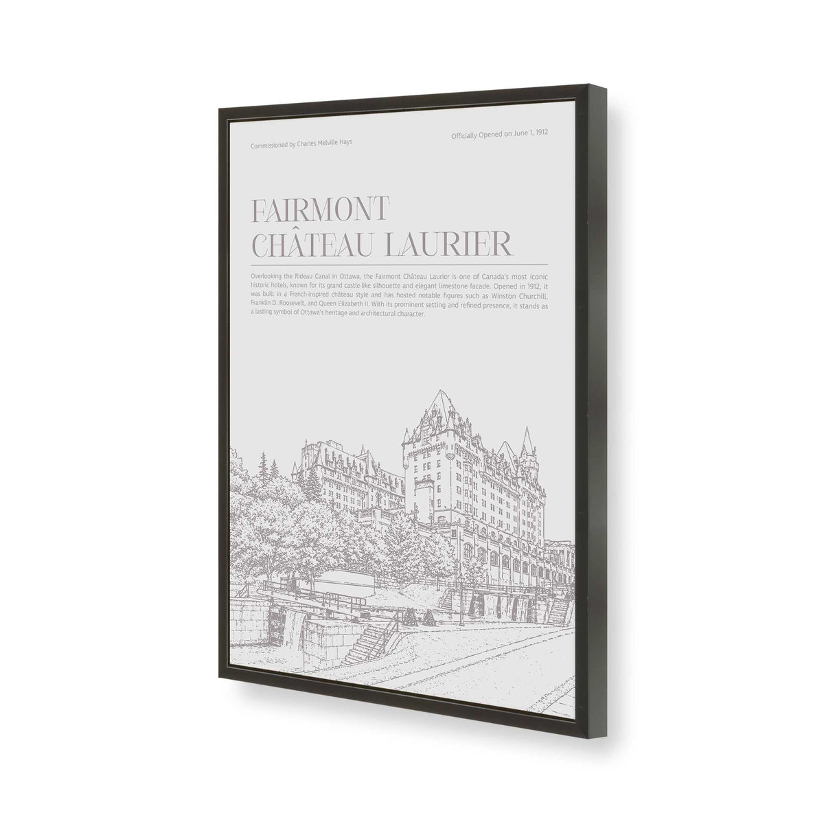 [Color:Satin Black], Picture of art in a Polished Chrome frame of the corner