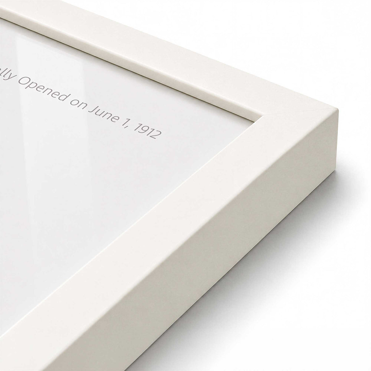[Color:Opaque White], Picture of art in a Polished Chrome frame at an angle