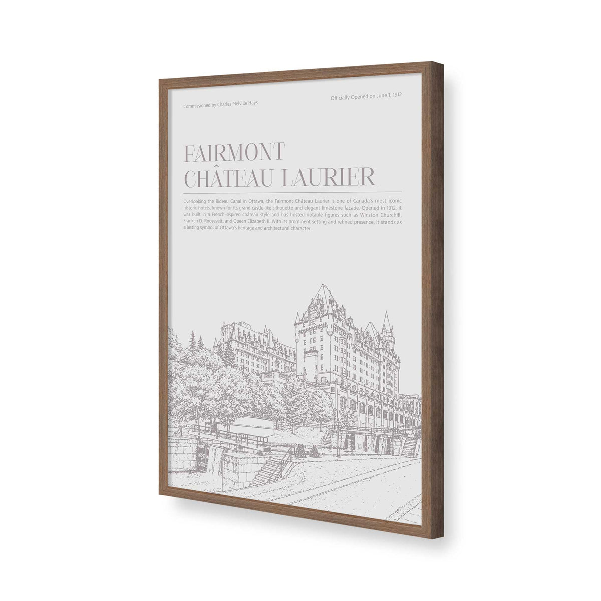 [Color:Walnut], Picture of art in a Polished Chrome frame of the corner