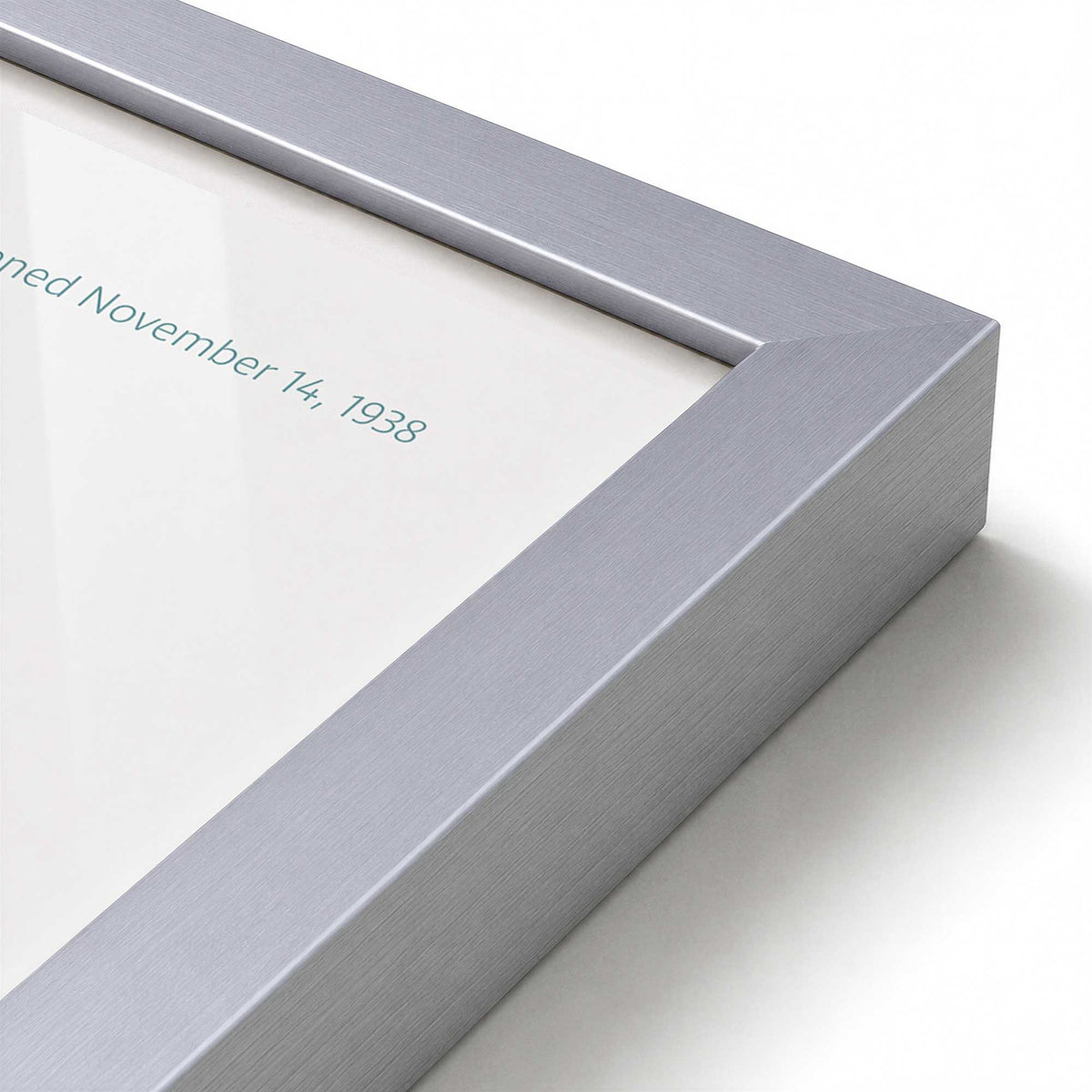 [Color:Polished Chrome], Picture of art in a Polished Chrome frame at an angle