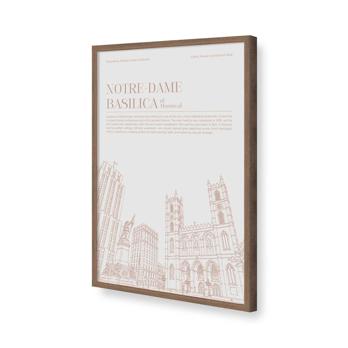 [Color:Walnut], Picture of art in a Polished Chrome frame of the corner