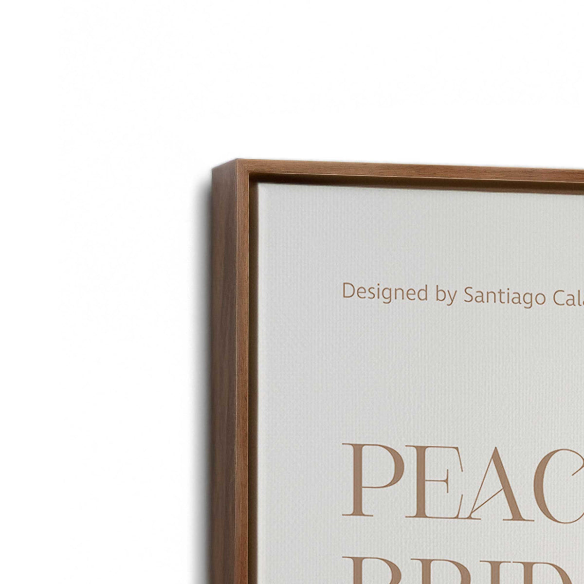 [Color:Walnut], Picture of art in a Walnut frame at an angle
