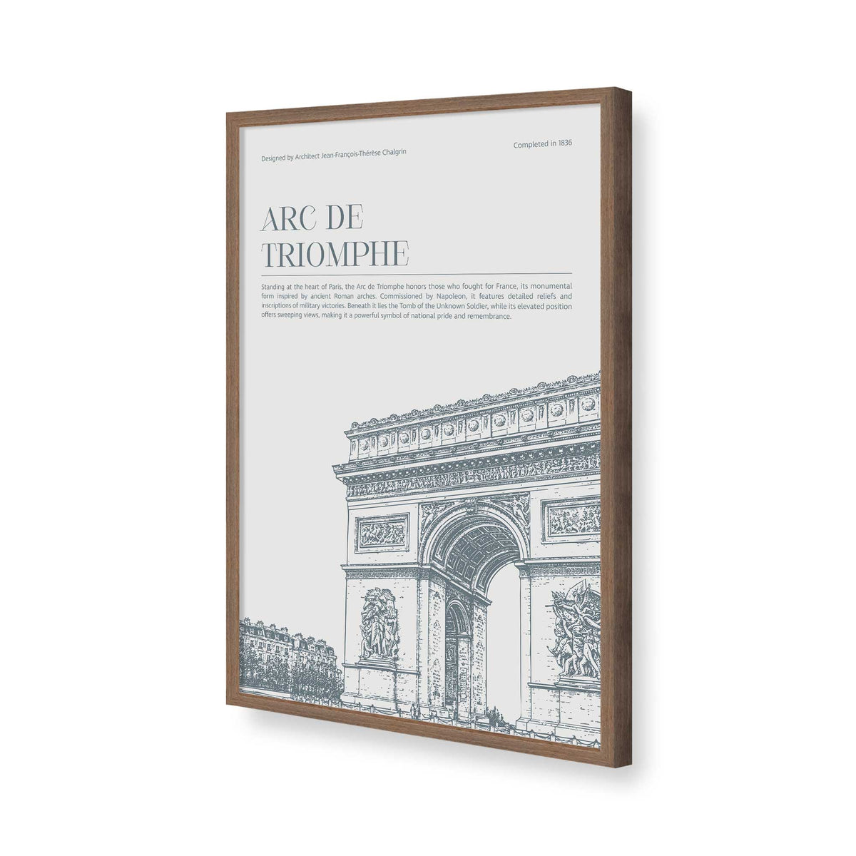 [Color:Walnut], Picture of art in a Polished Chrome frame of the corner